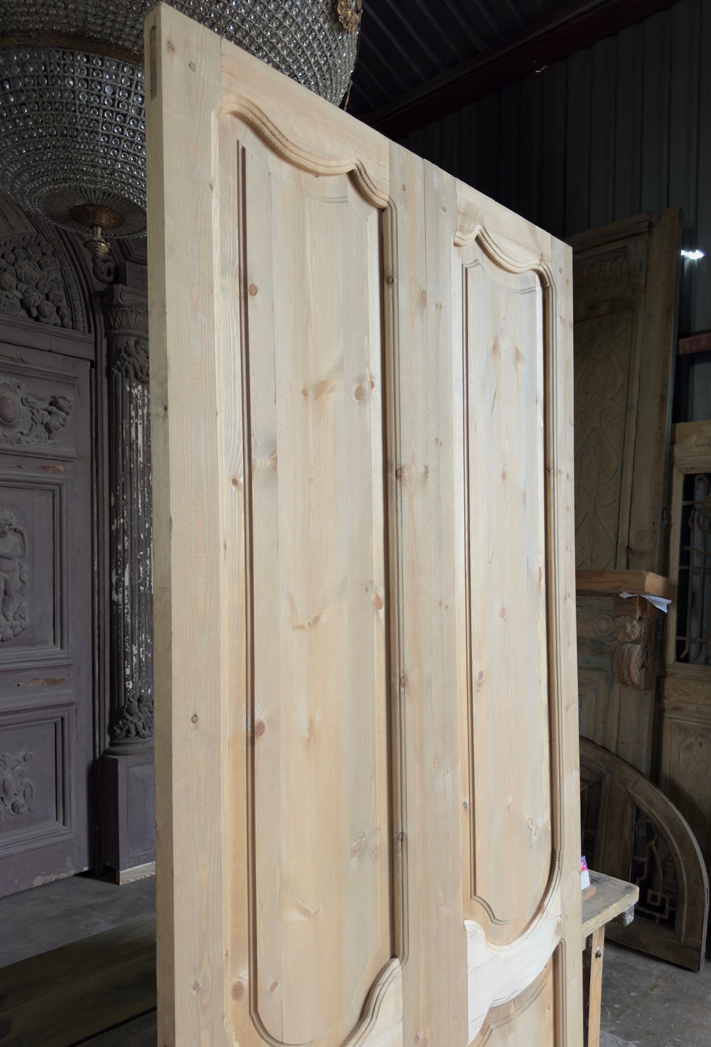 (Pierre) Handcrafted Solid Wood French Doors - 43.5x96 K191