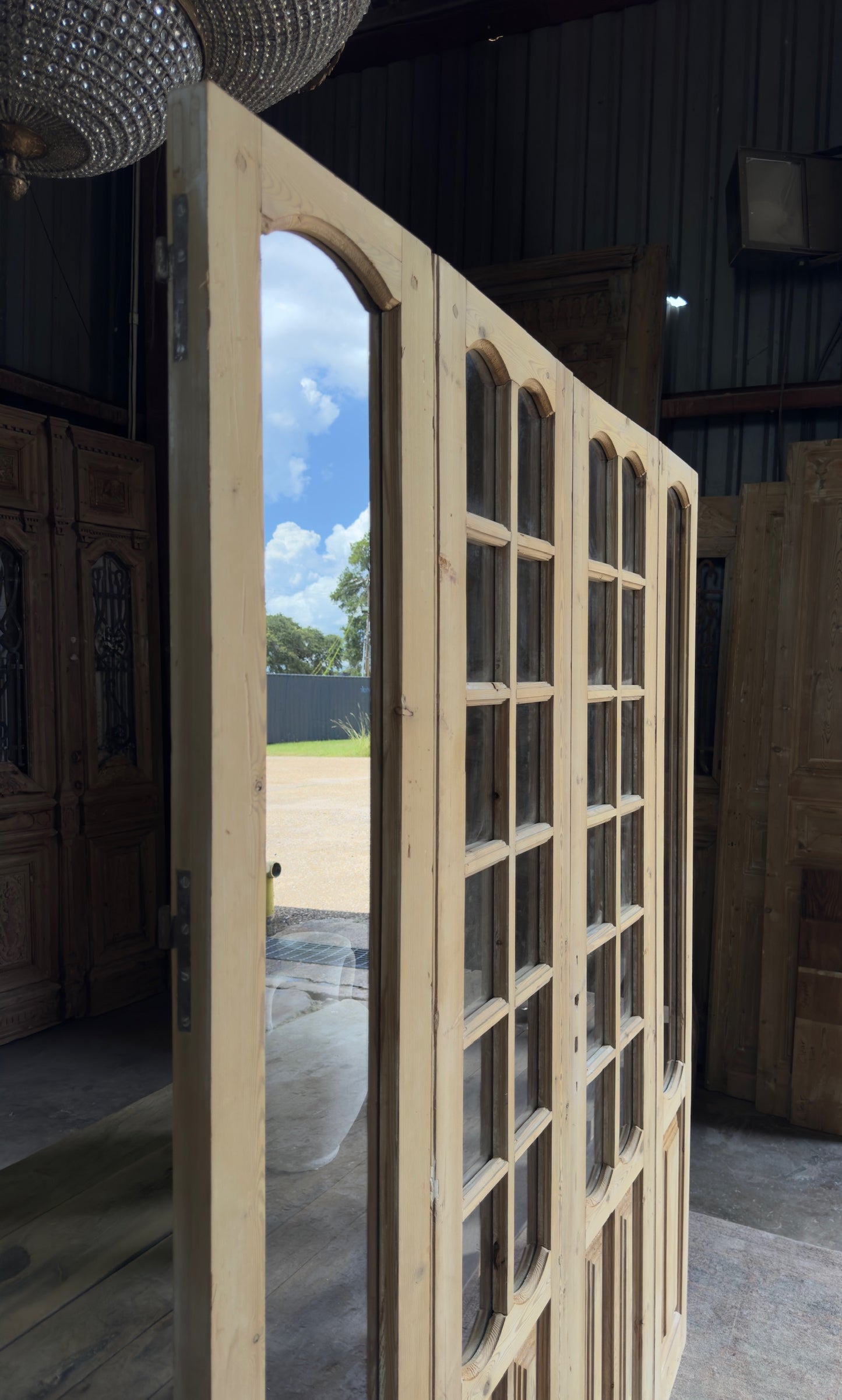 French Provincial Antique Bi-Fold Glass Doors - 67.5x83.5 K242
