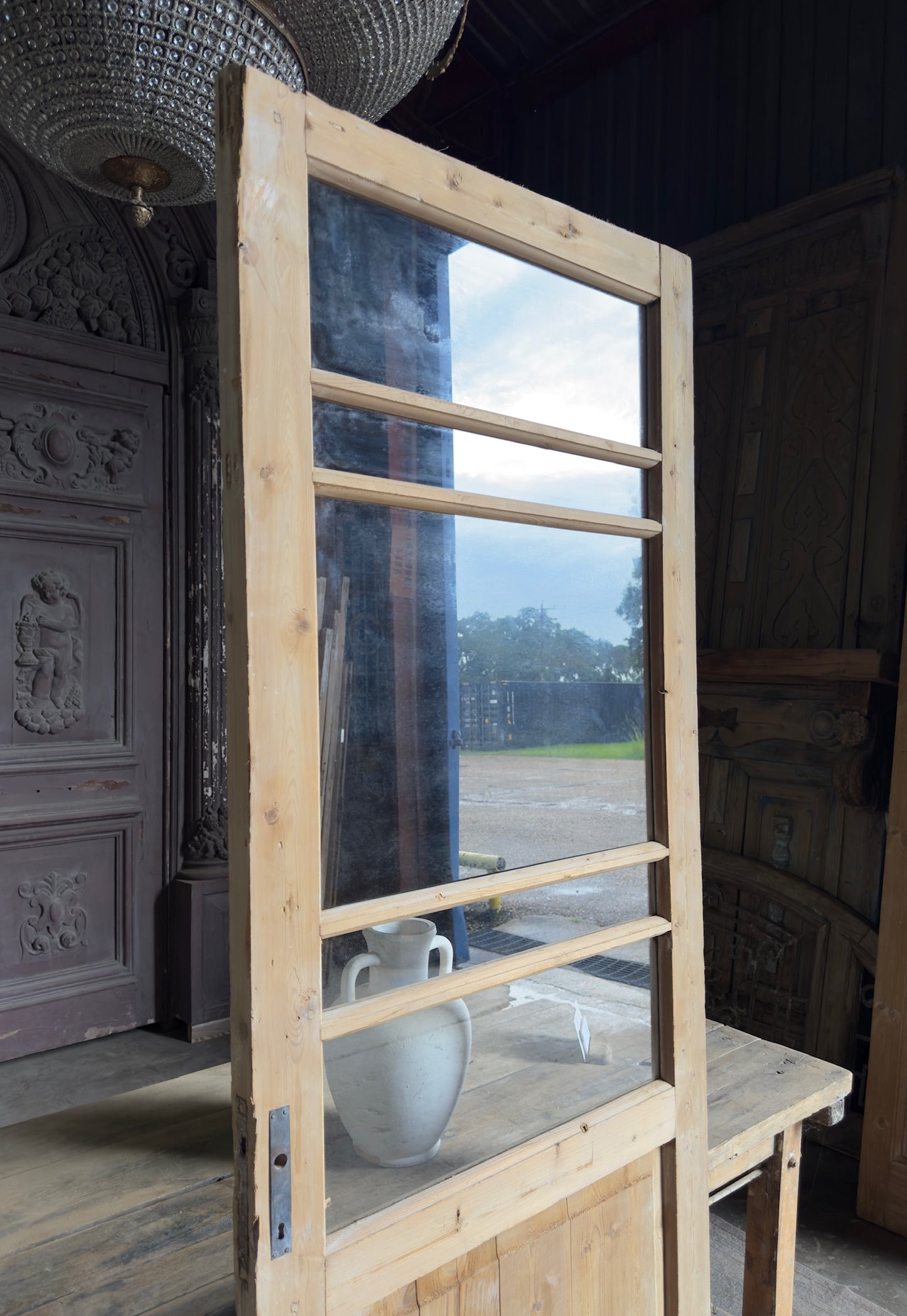 Antique Glass Single Door - 31.75x87 K127