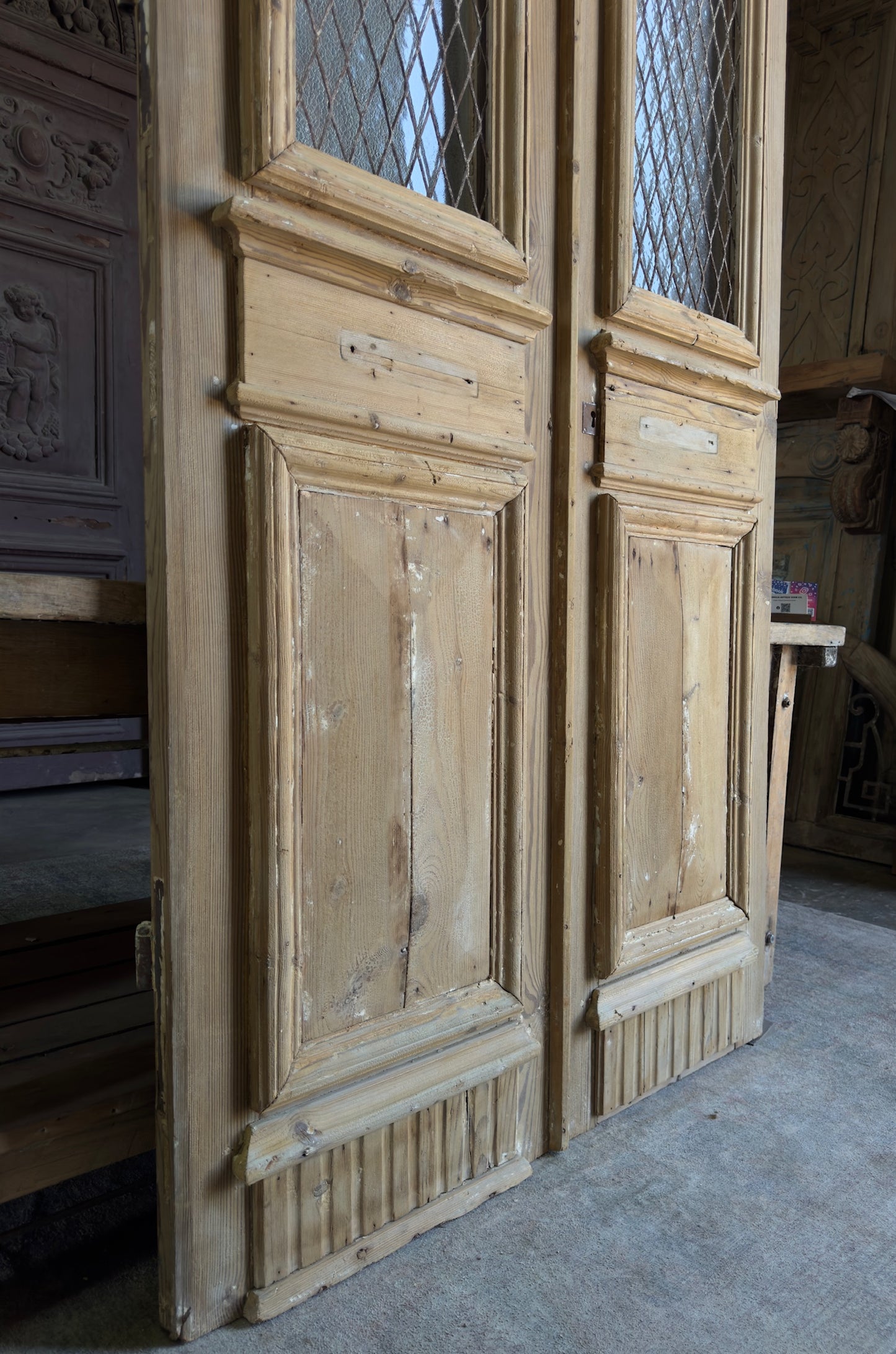 Classy Antique Iron French Doors - 45.5x99.5 K279