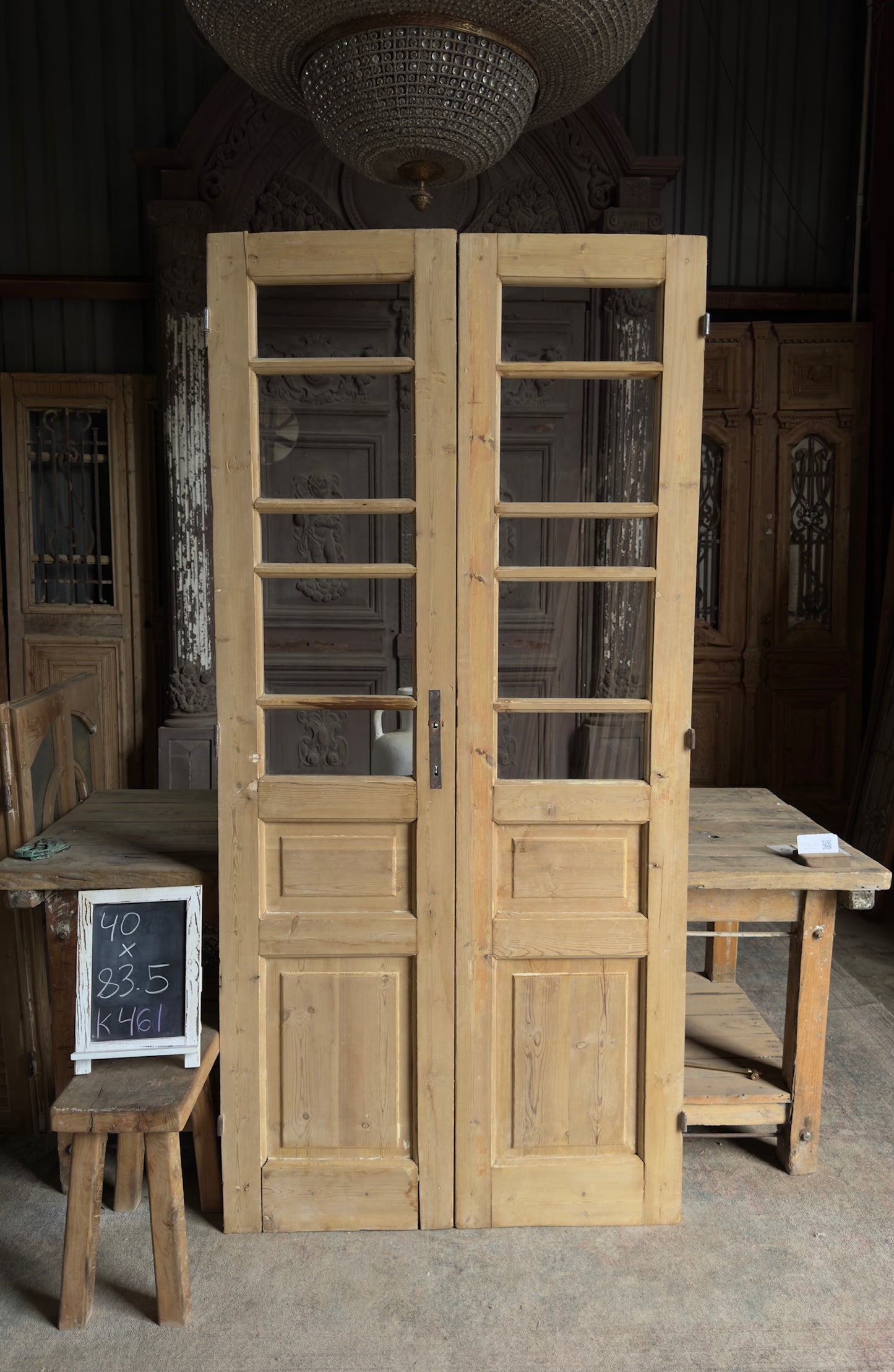 10 Lite European Antique Glass French Doors - 40x83.5 K461