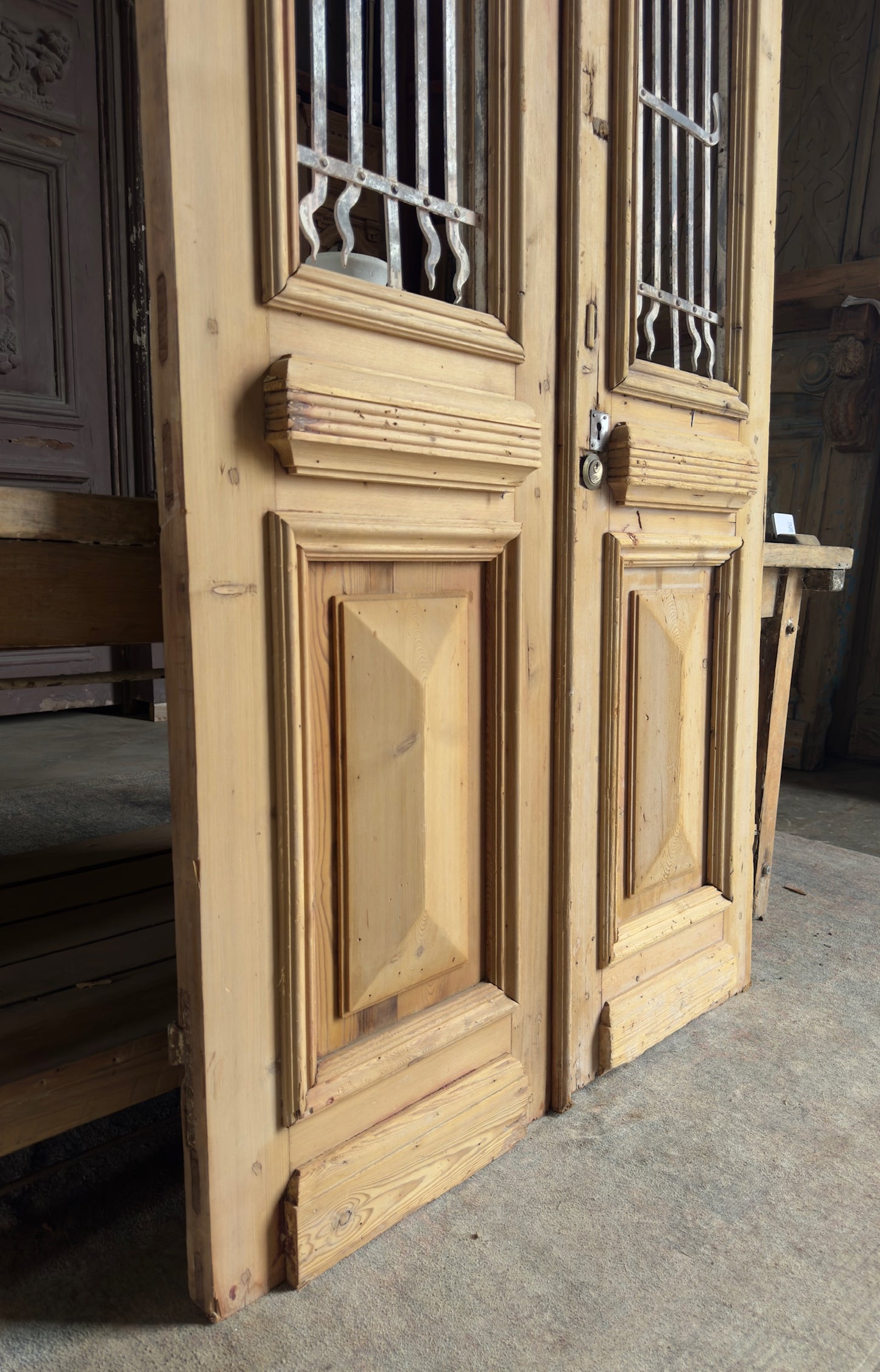 19th Century Antique Iron French Doors - 42.75x97.5 K481