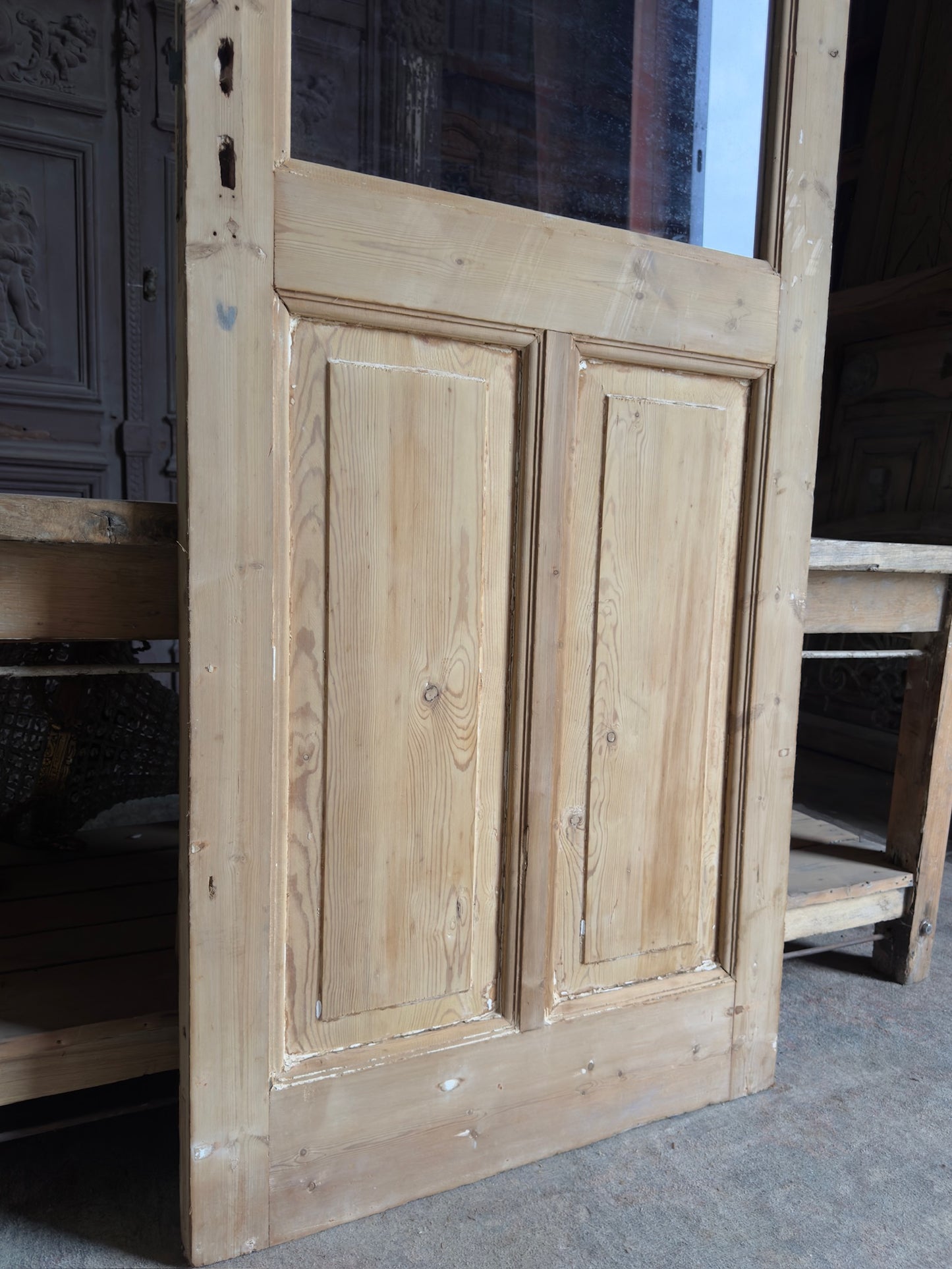 Antique Glass Single Door - 32x88x K110