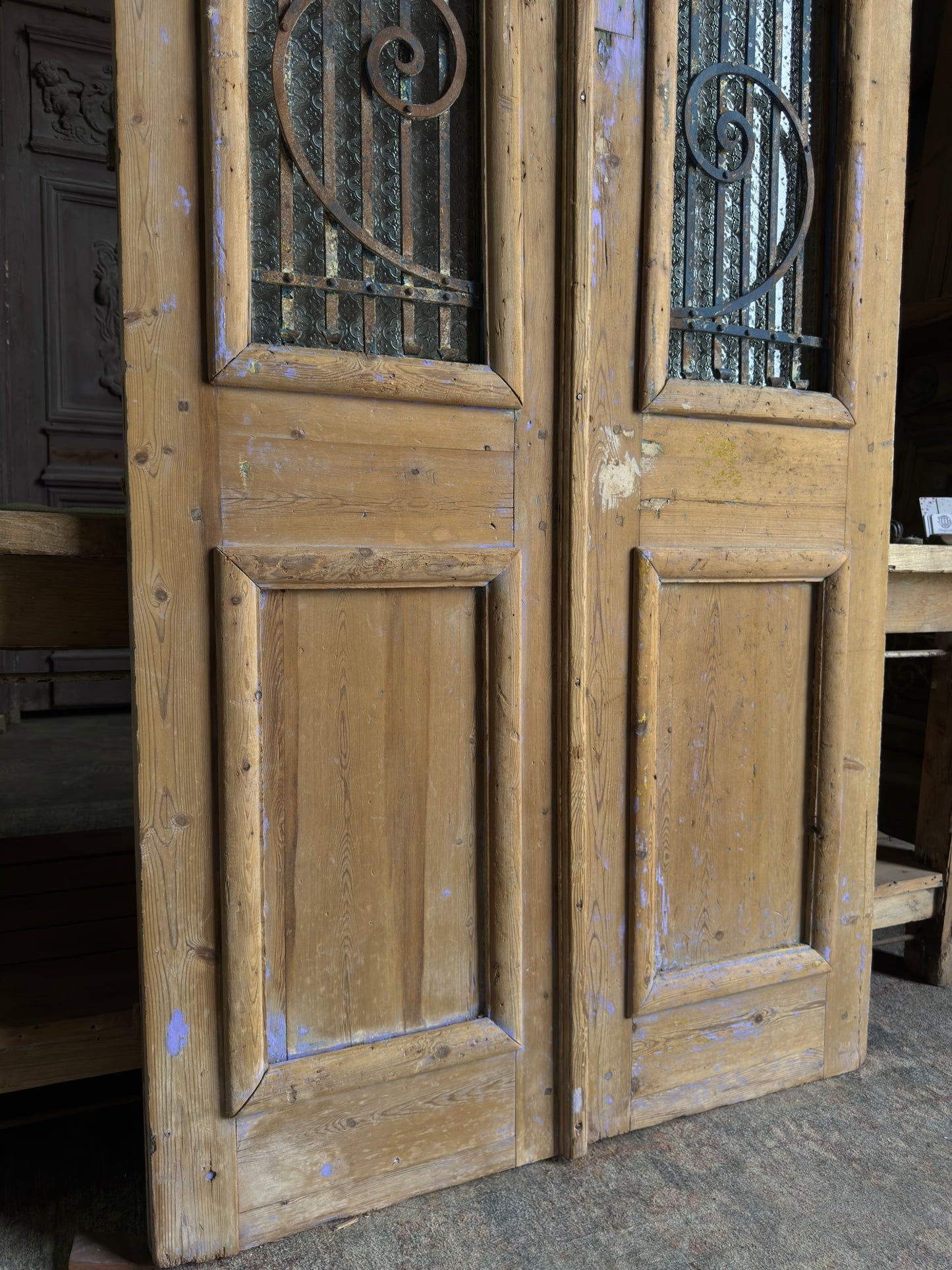 19th Century Antique Iron French Doors - 40x88.25 J17