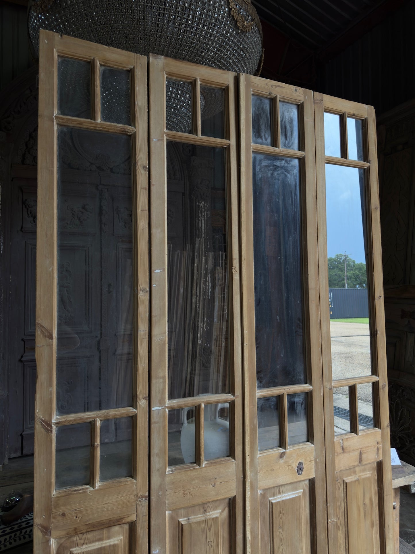 Antique Bi-Fold French Glass Doors - 58x99.5 J546