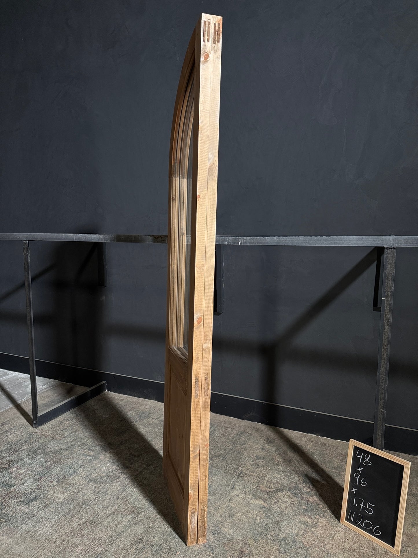 Handcrafted 2 Panel Arched Glass Double Doors - 48x96 - N206