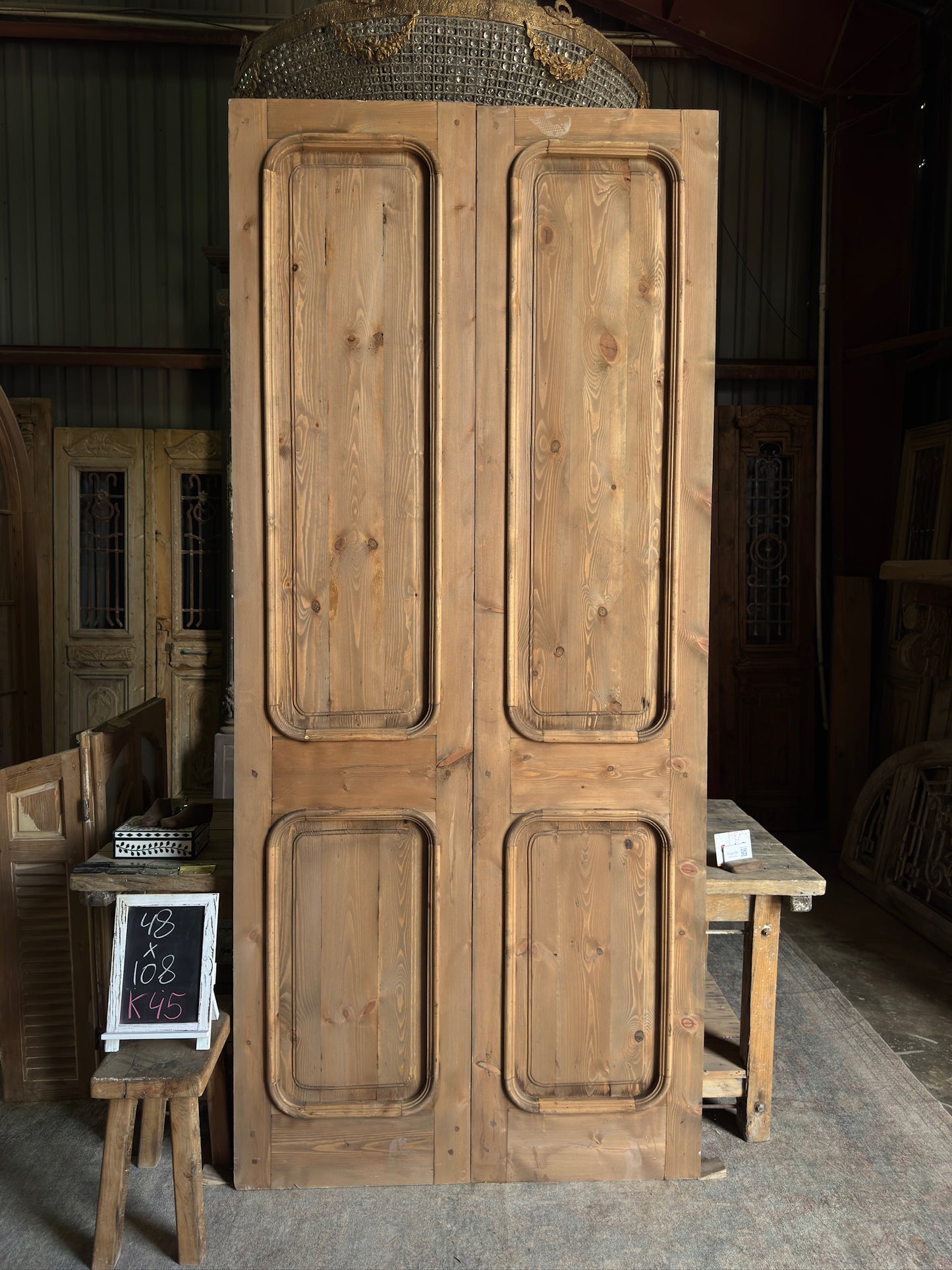 Handcrafted 2 Panel Rounded Moulding French Doors - 48x108 K45