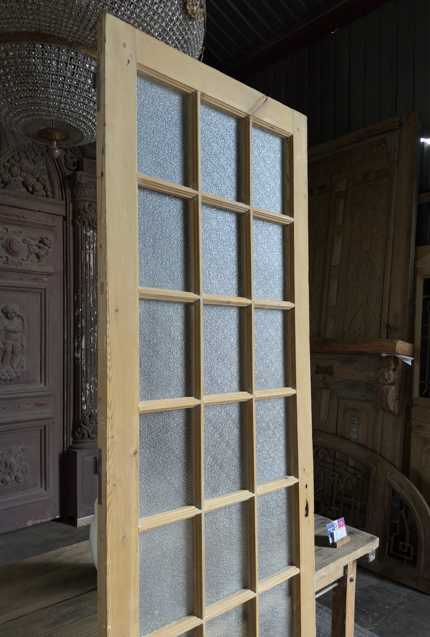 18 Lite Antique Glass Single Door - 33.5x99 K217