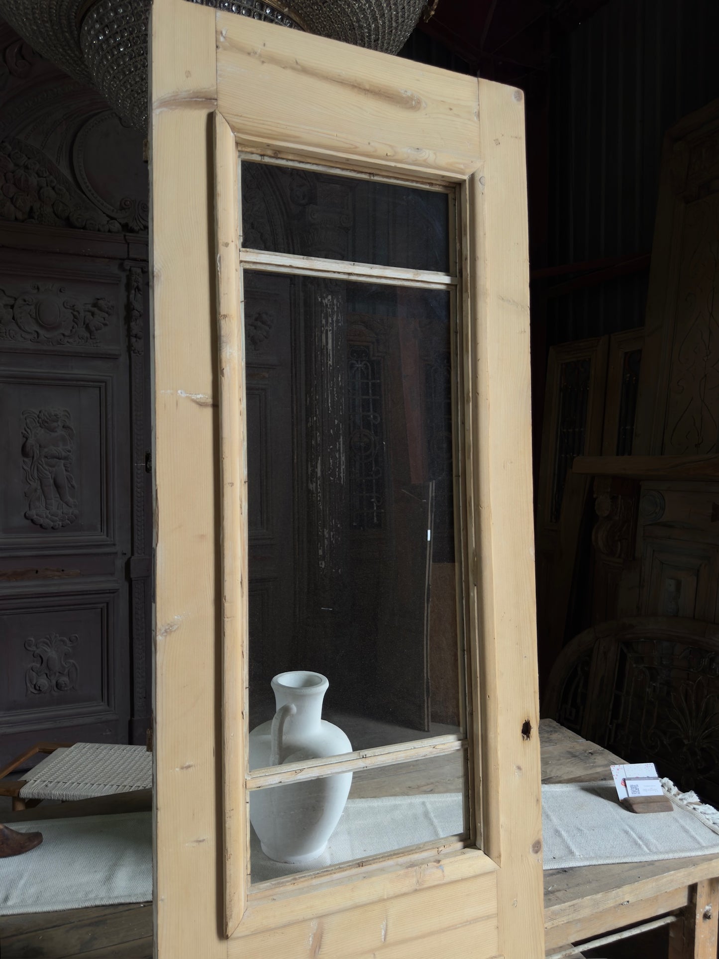 Antique Glass European 2 Panel Door - 27x92.25 C24