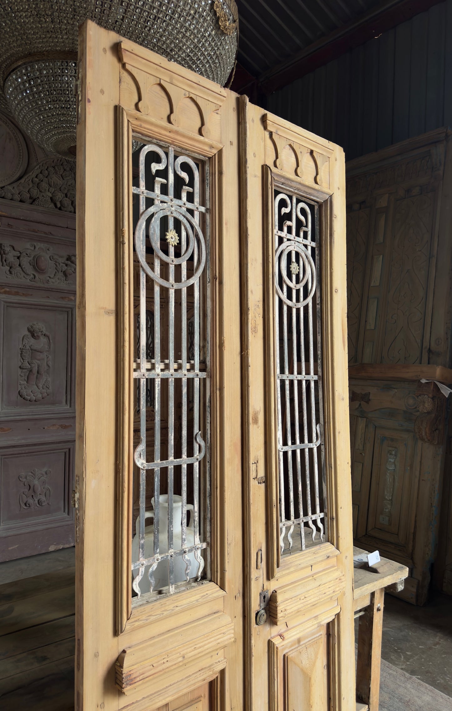 19th Century Antique Iron French Doors - 42.75x97.5 K481