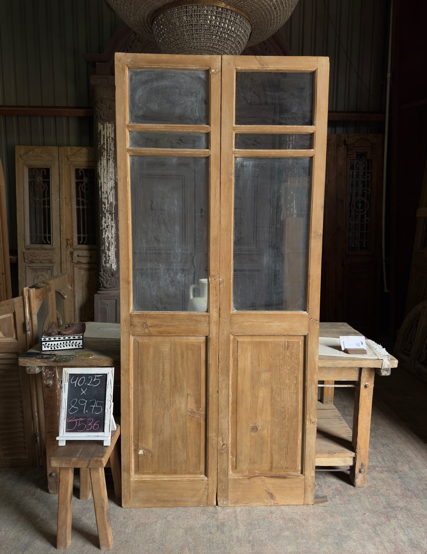 Antique French Glass Doors - 40.25x89.75 J536