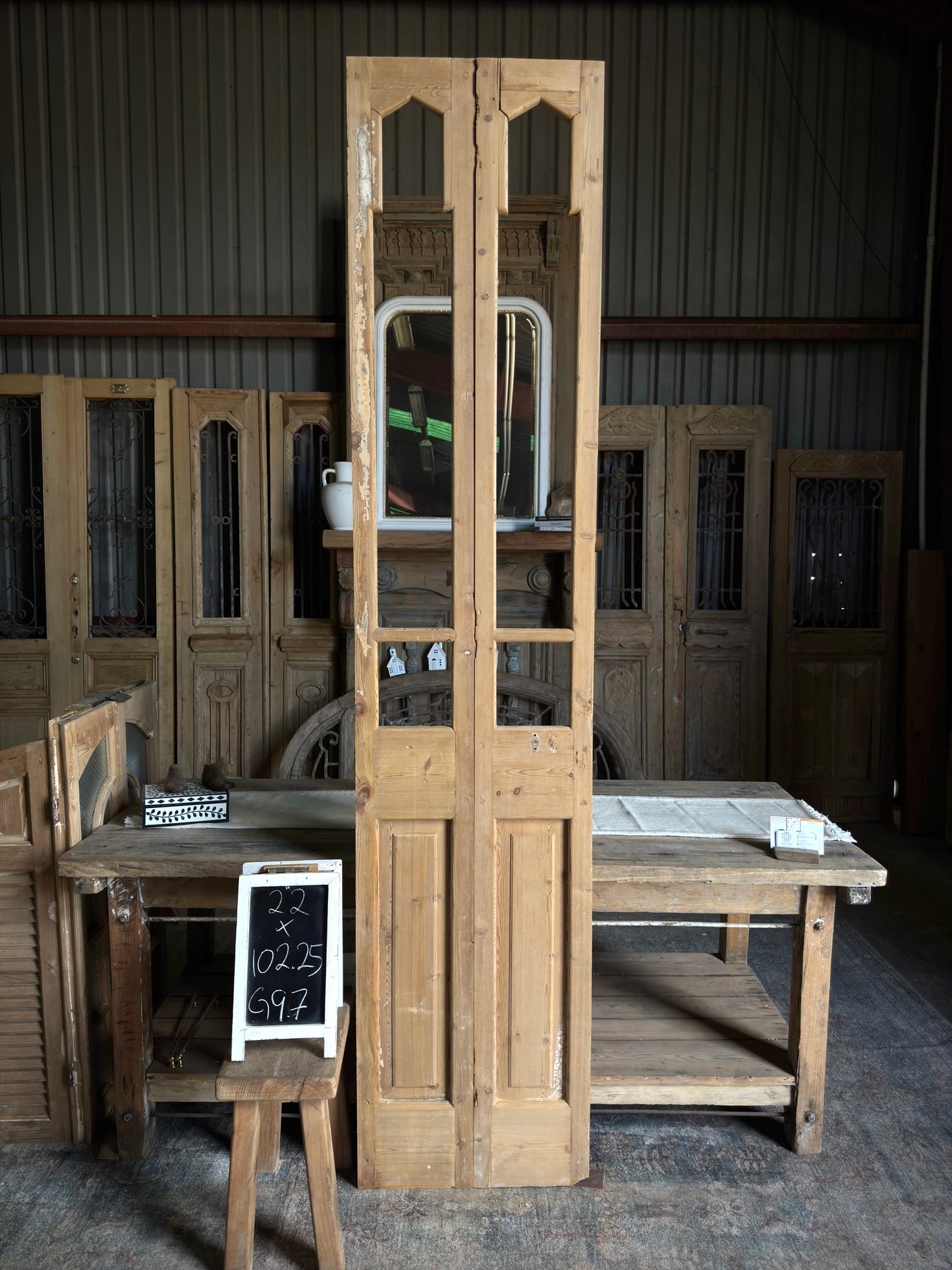 Slim Glass Antique French Doors - 22x102.25 G97