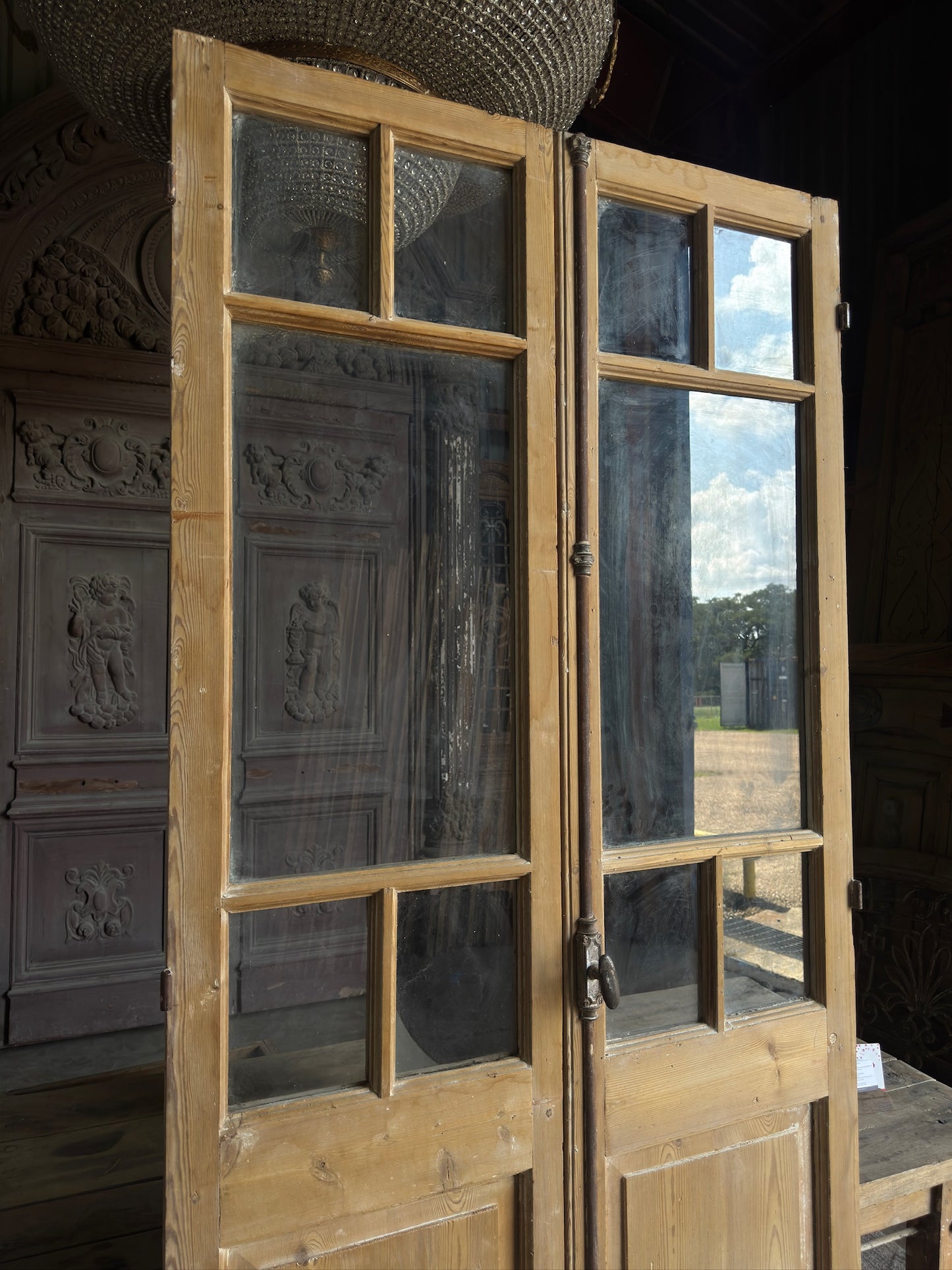 10 Lite Glass Antique French Doors - 39.75x92.5 J551