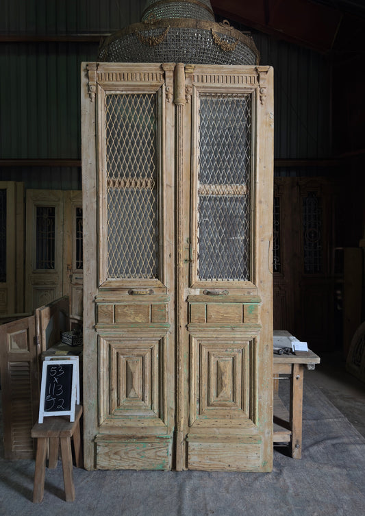 Tall Antique Iron French Doors - 53x113 J2