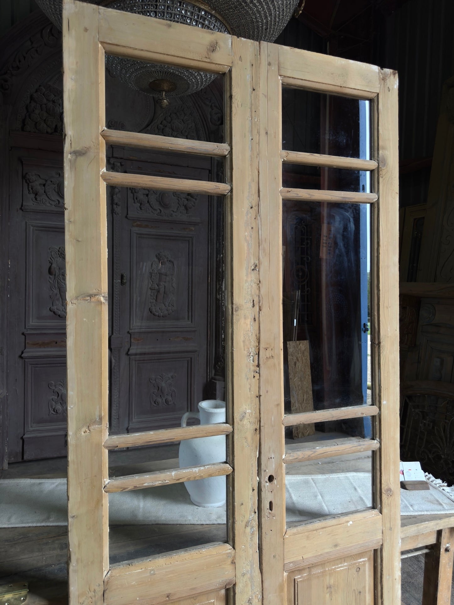 19th Century Antique Glass French Doors - 41.5x91.5 J475
