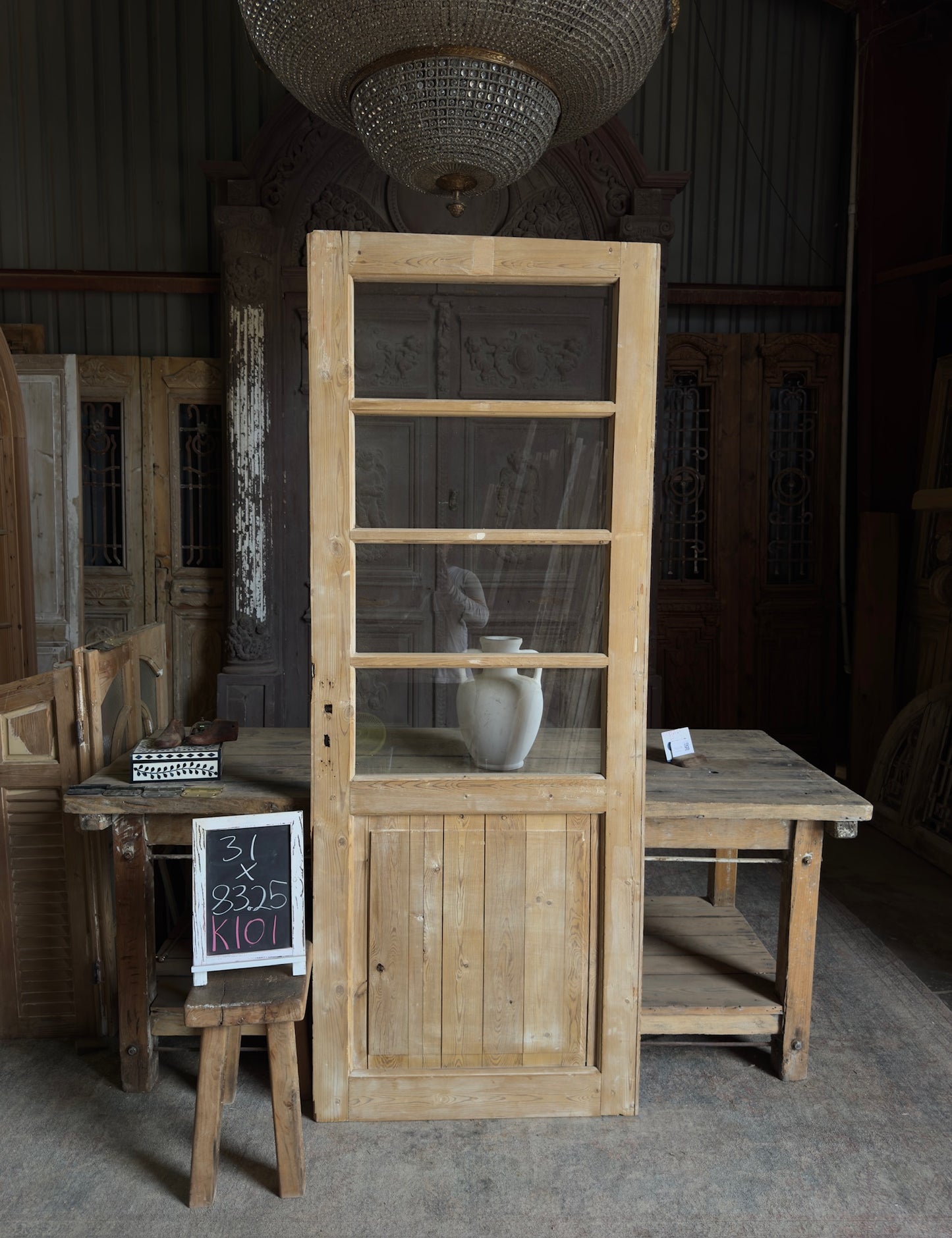 4 Lite Antique Glass Single Door - 31x83.25 K101