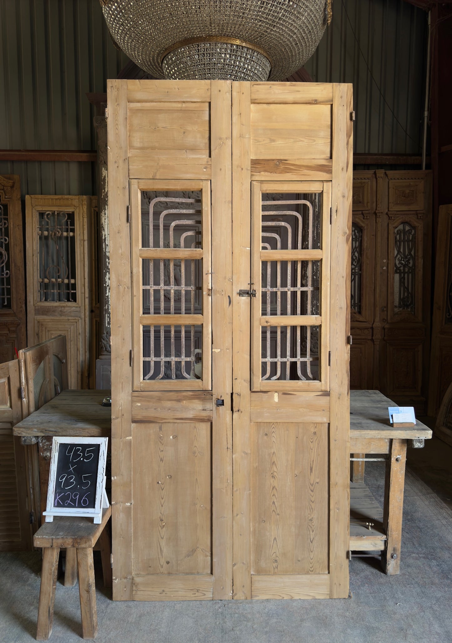 Antique Iron French Doors - 43.5x93.5 K296