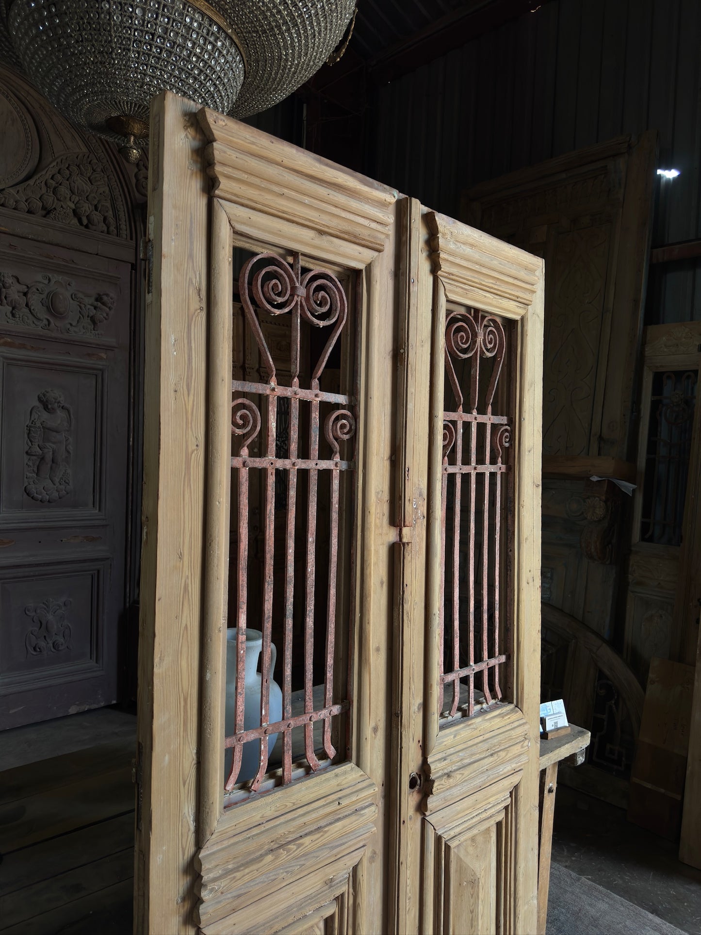 Scrolled Antique Iron French Doors - 44x84.5 K289