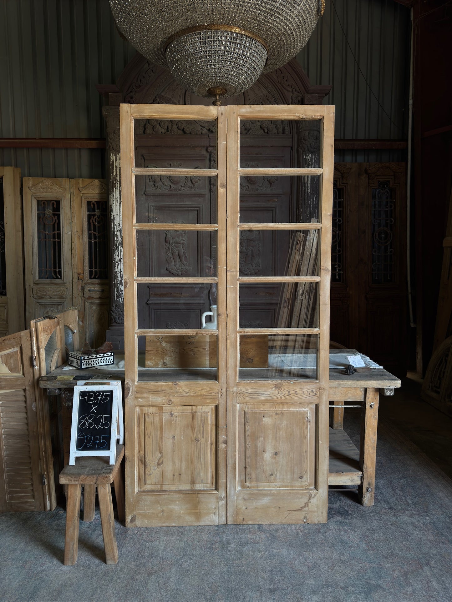 10 Lite European Antique Glass French Doors - 43.75x88.25 J275