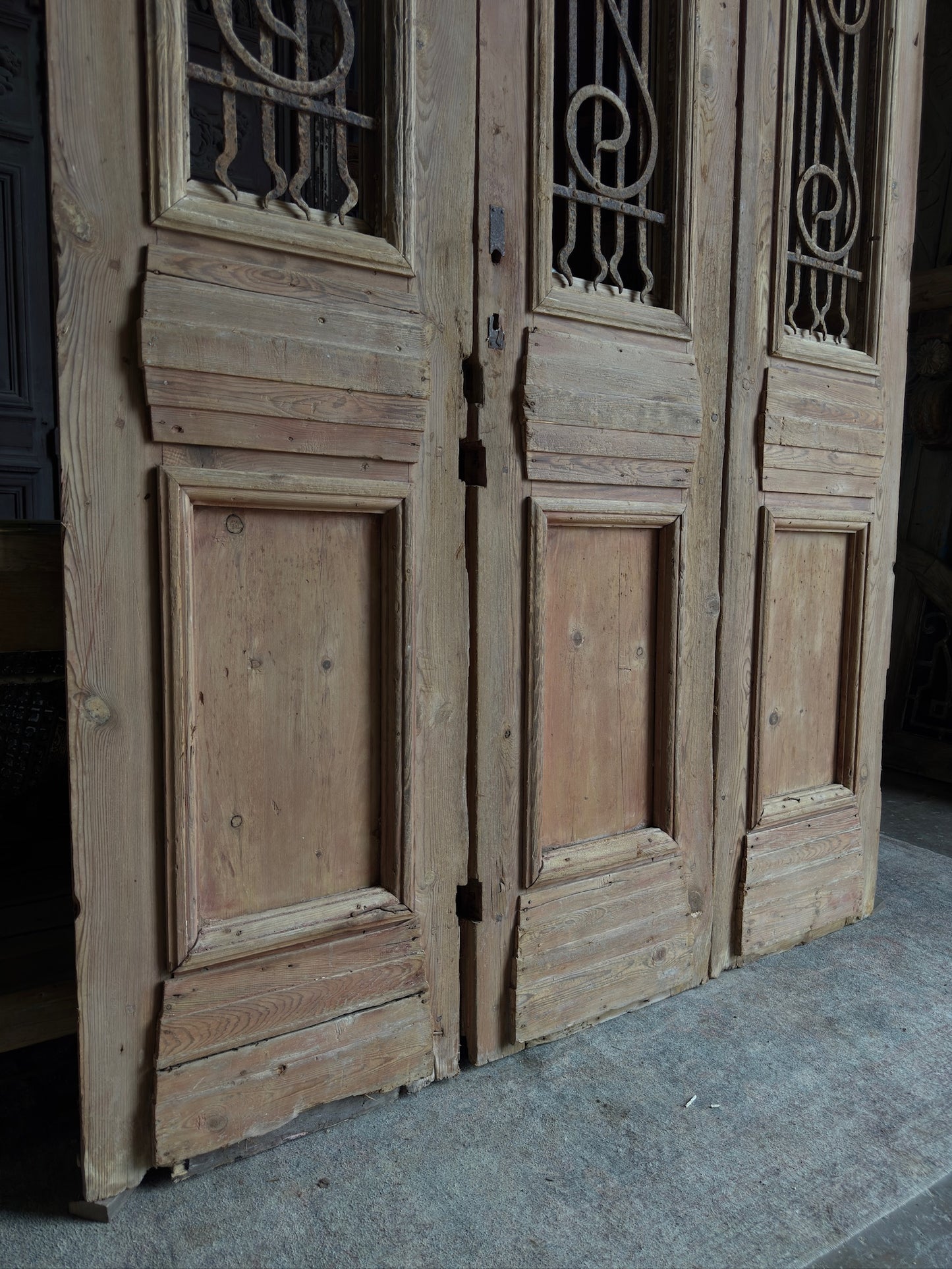 Antique Tri-Fold French Iron Doors - 62x101 K69