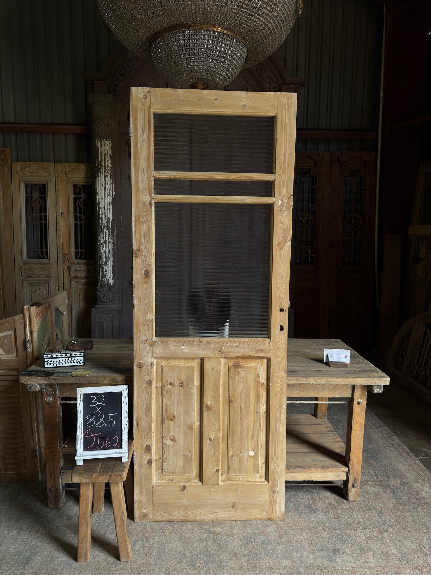 Single Antique Glass Door -32x88.5 J562