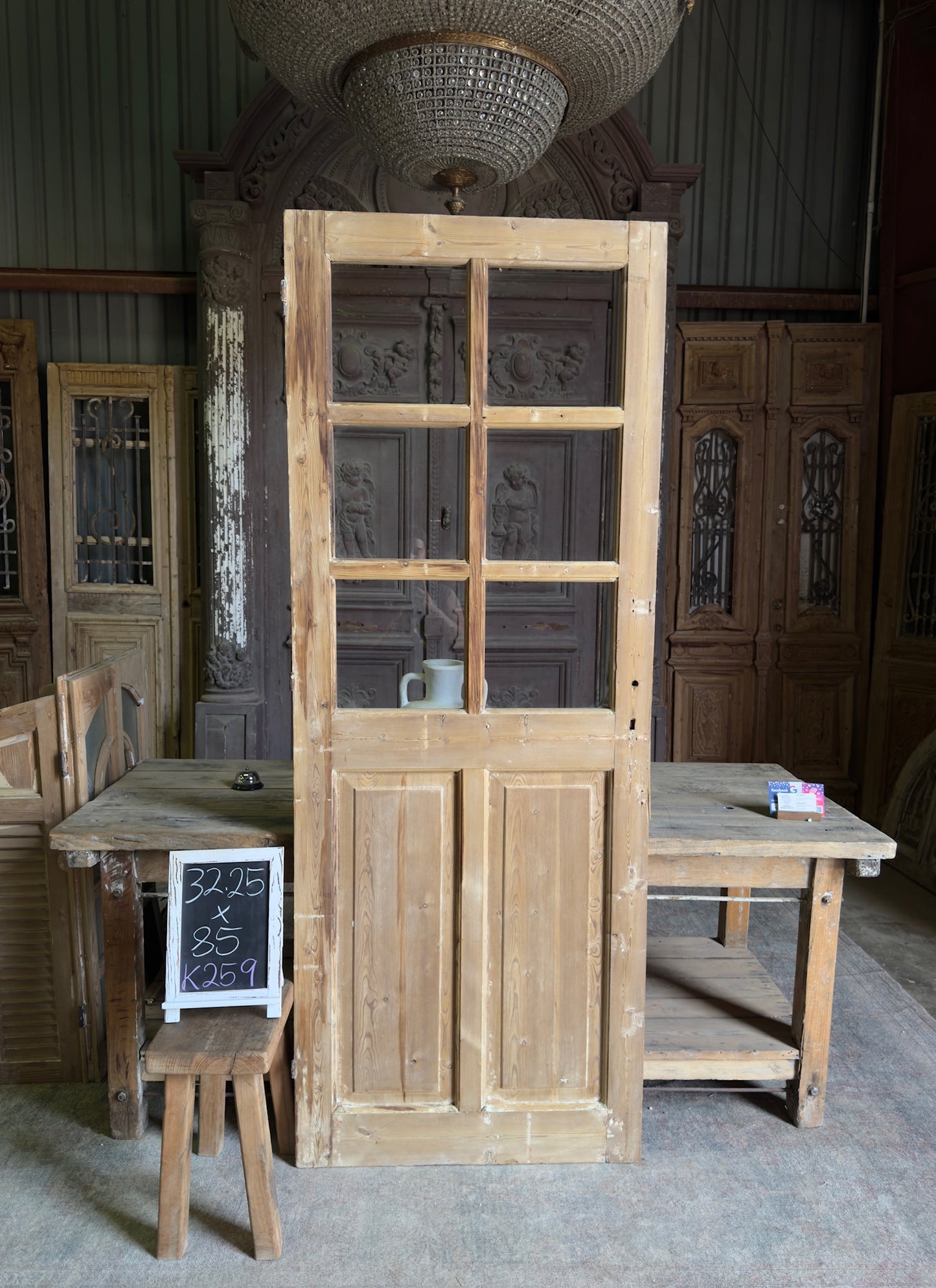 6 Lite Antique Glass Single Door - 32.25x85 K259