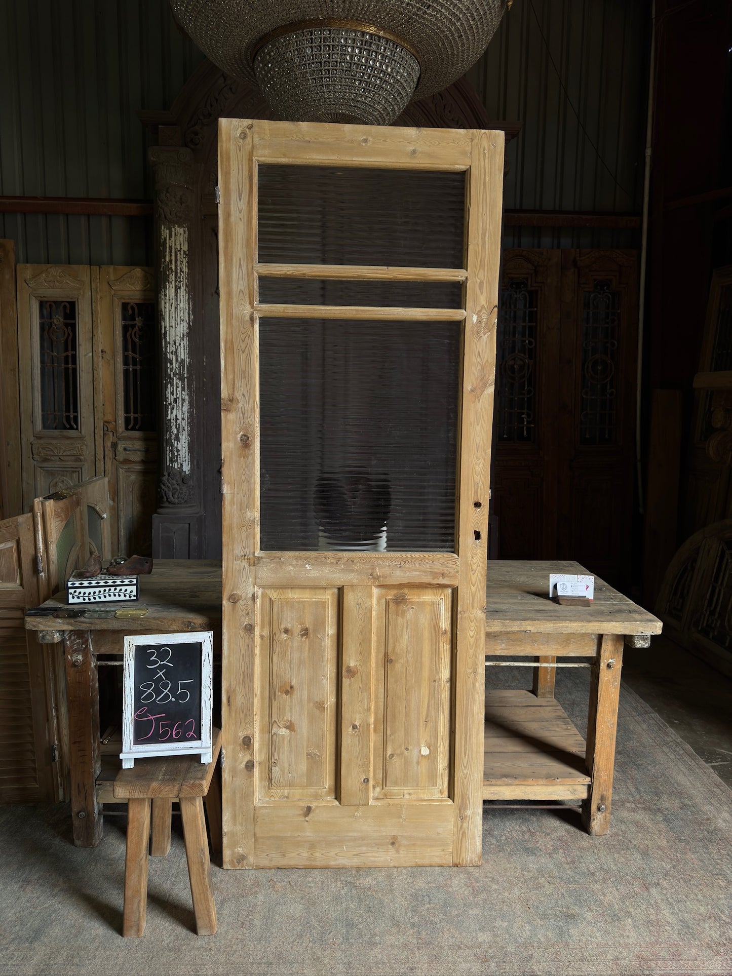 Single Antique Glass Door -32x88.5 J562