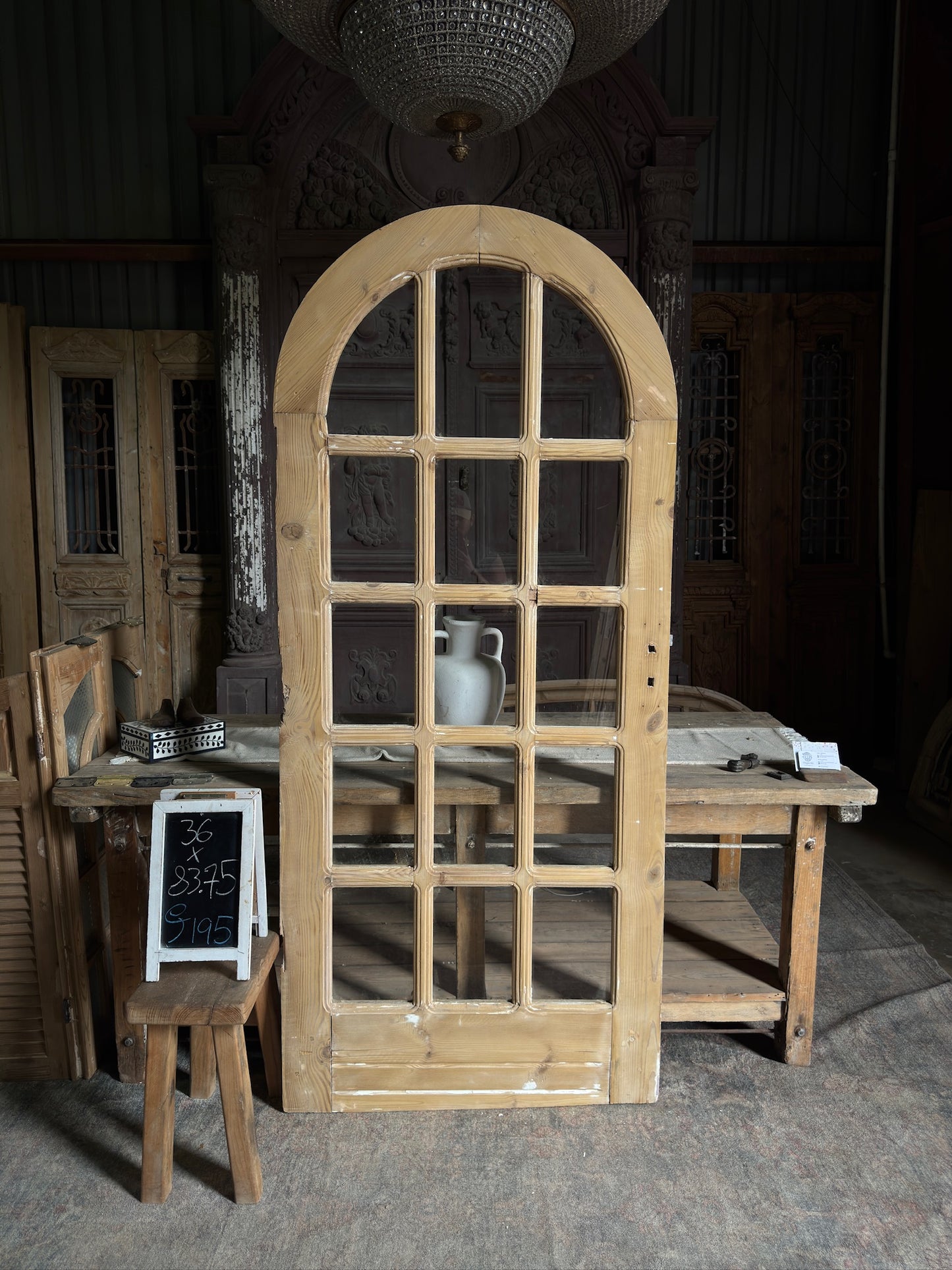 Full Lite Antique Arched Glass Single Door - 36x83.75 J195