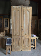 Ornately Carved Solid Antique French Pair - 43x98 K225