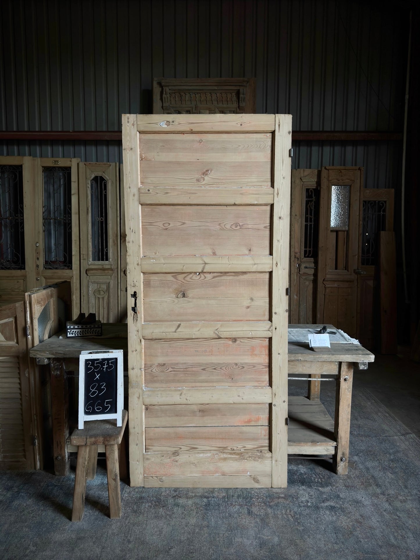 5 Panel Antique Solid Single Door - 35.75x83 G65