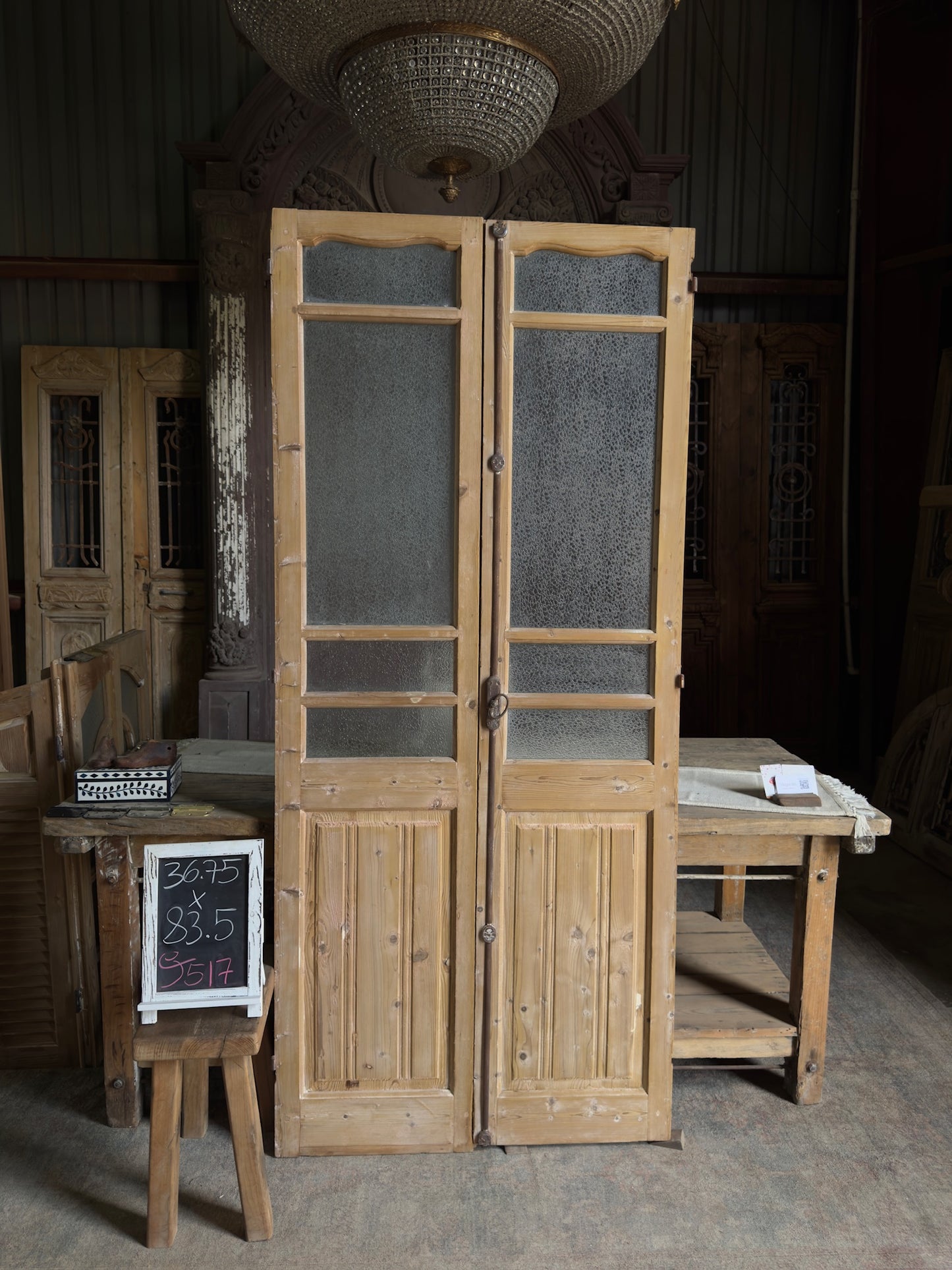 Antique Glass French Doors - 36.75x83.5 J517
