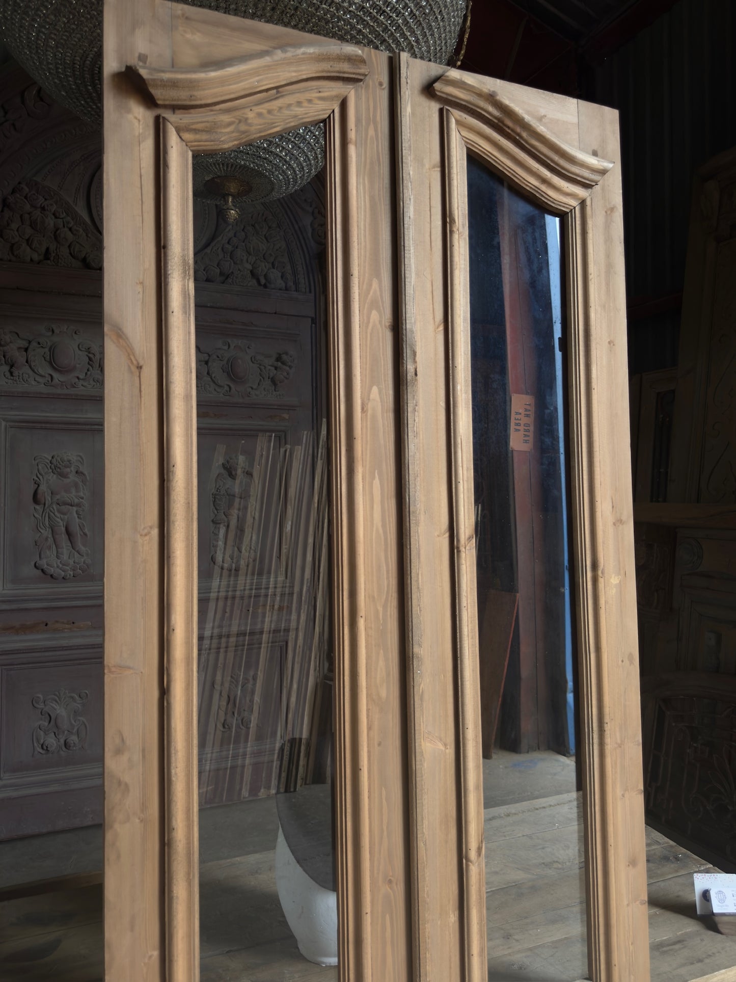 Handcrafted 3 Panel Arched Glass French Doors - 36x96 K1