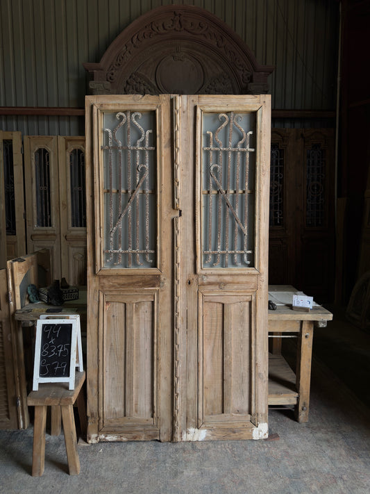 19th Century Antique Iron French Doors - 44x83.75 J79
