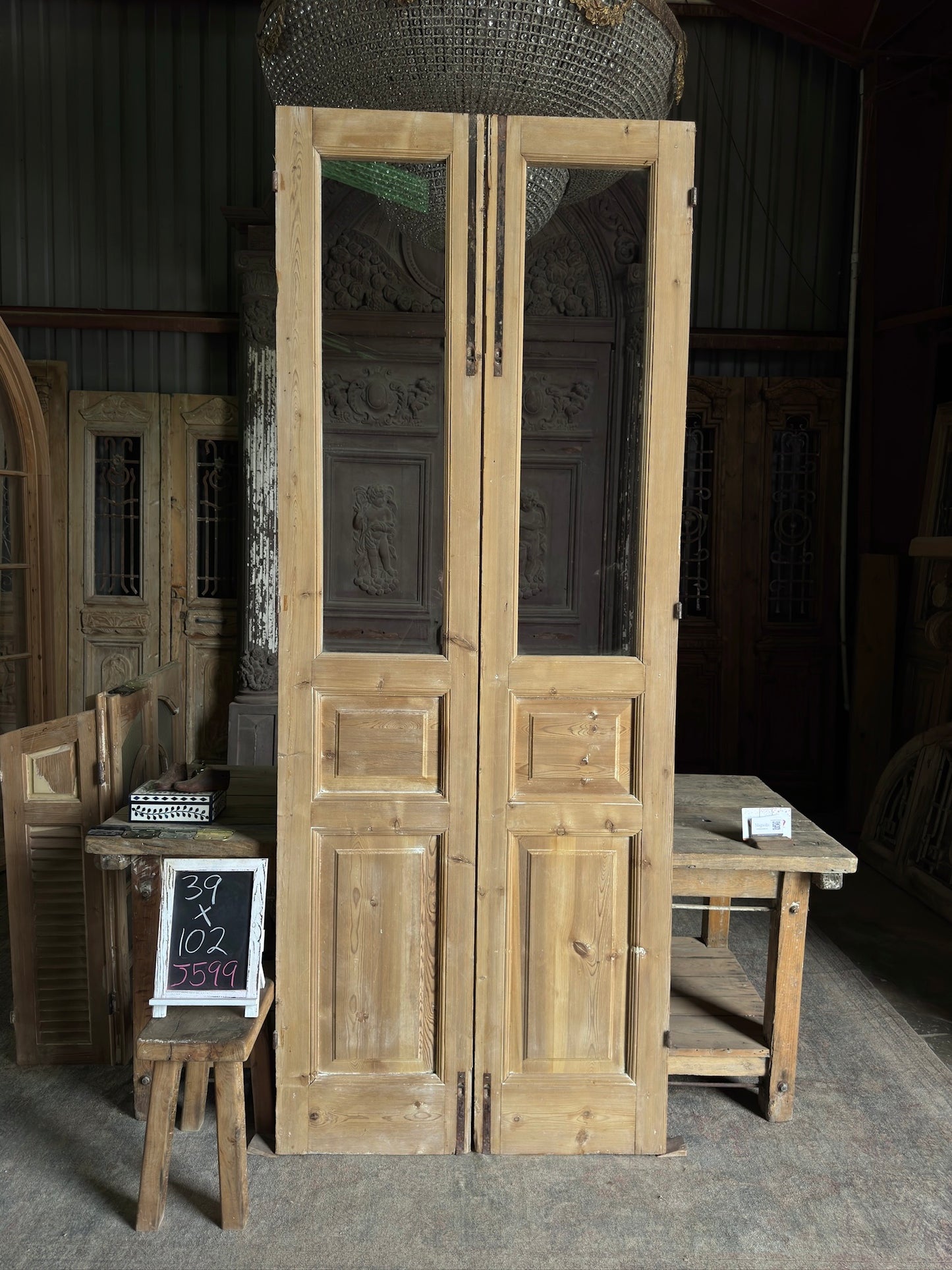 Glass Antique French Doors - 39x102 J599