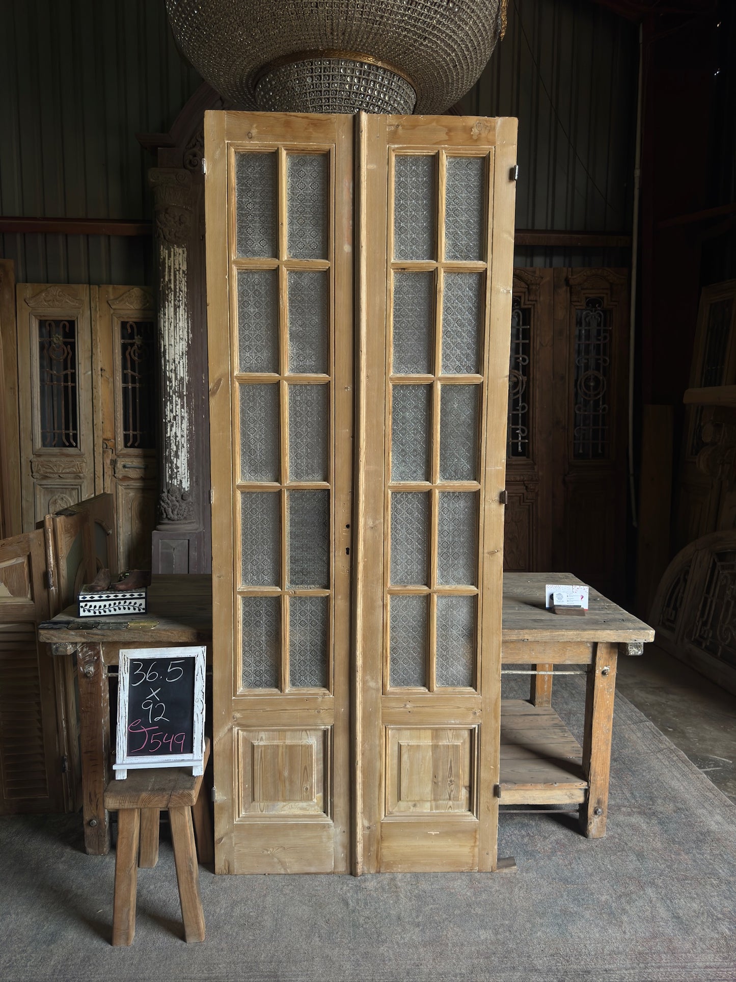 10 Lite Single Antique Glass Door - 36.5x92 J549