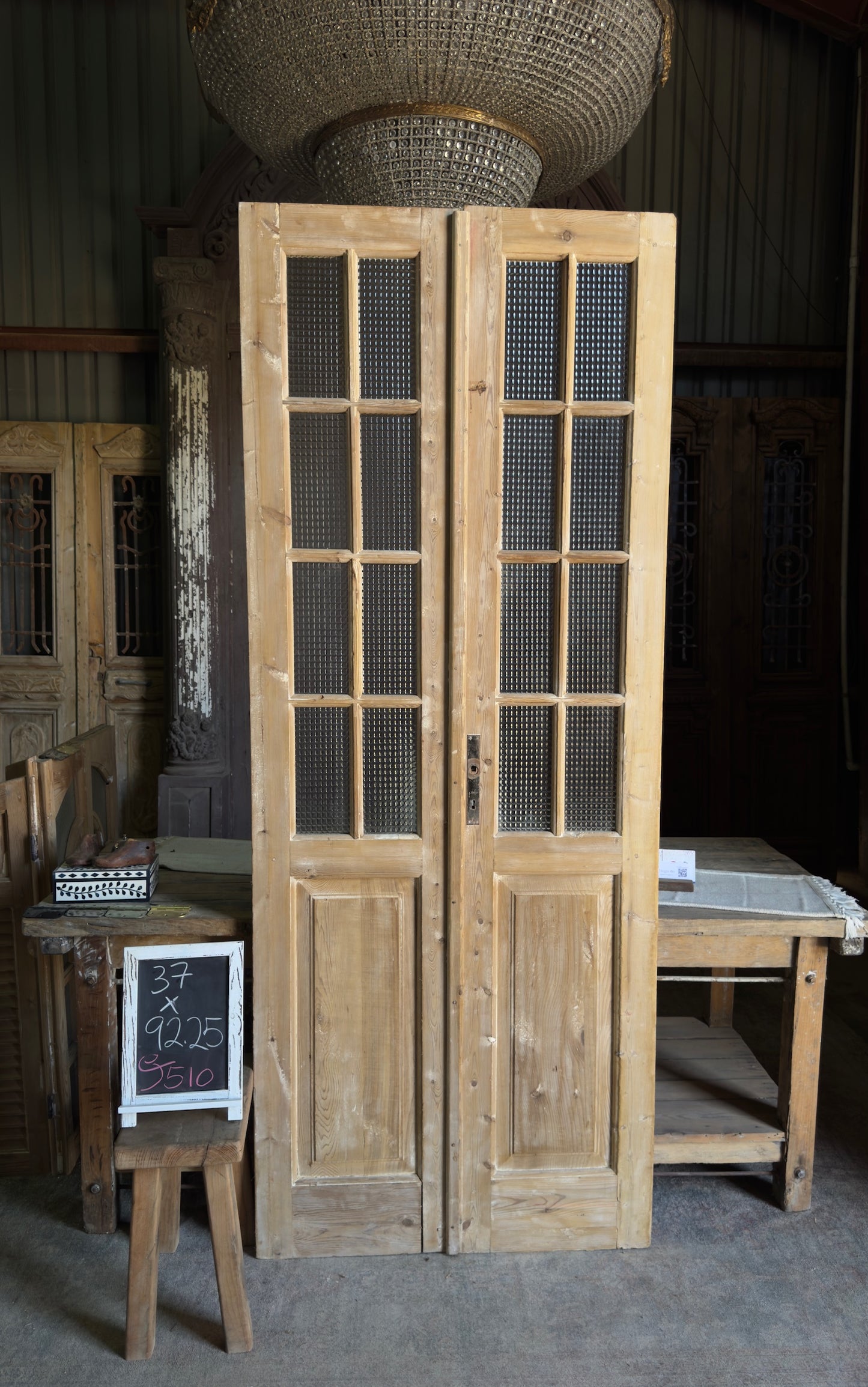 8 Lite Antique French Doors - 37x92.25 J510