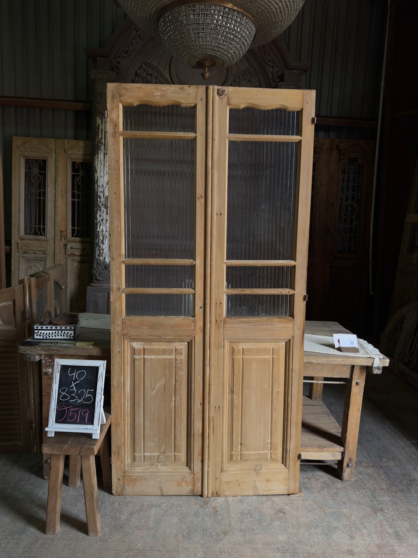 Antique Glass French Doors - 40x83.25 J519