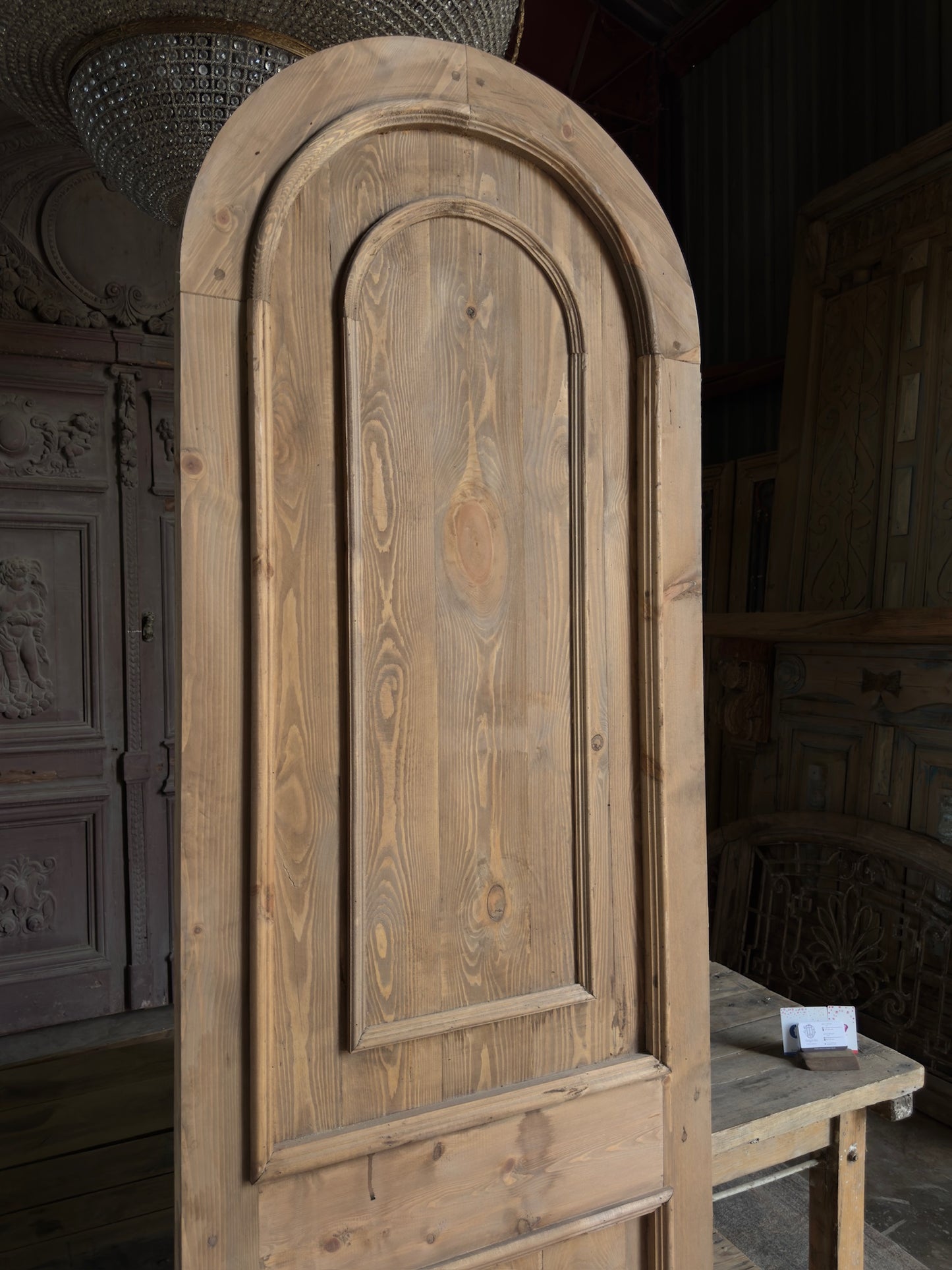 Handcrafted 2 Panel Solid Arched Door - 32x96 K8