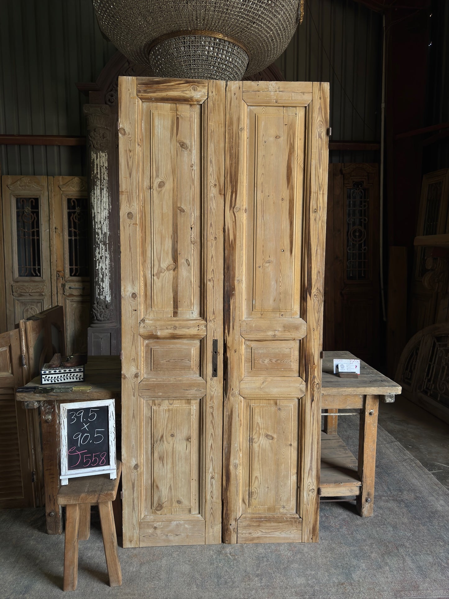 Solid Antique French Pair - 39.5x90.5 J558