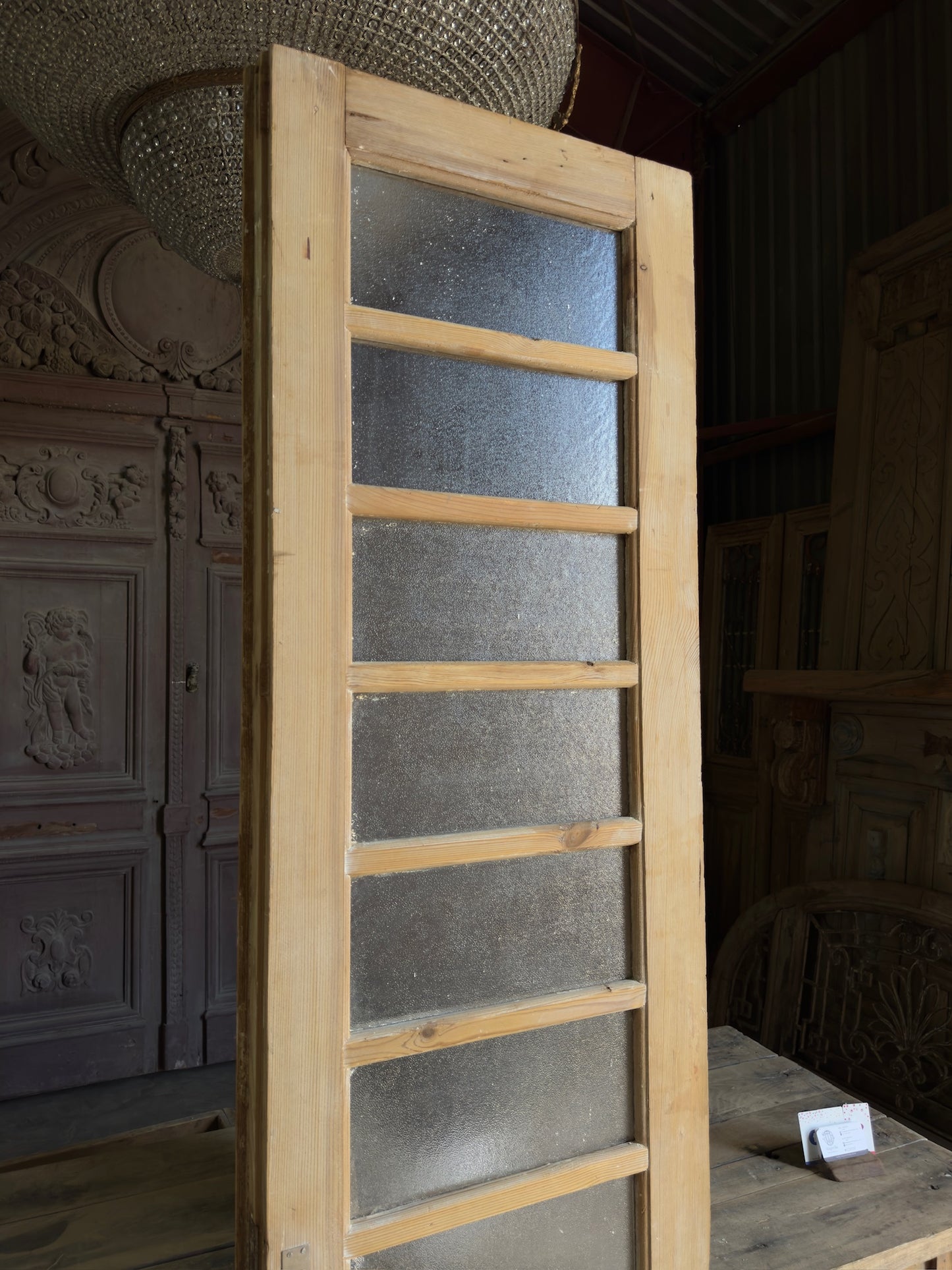 7 Lite Antique Glass Single Door - 23.75x94 J563