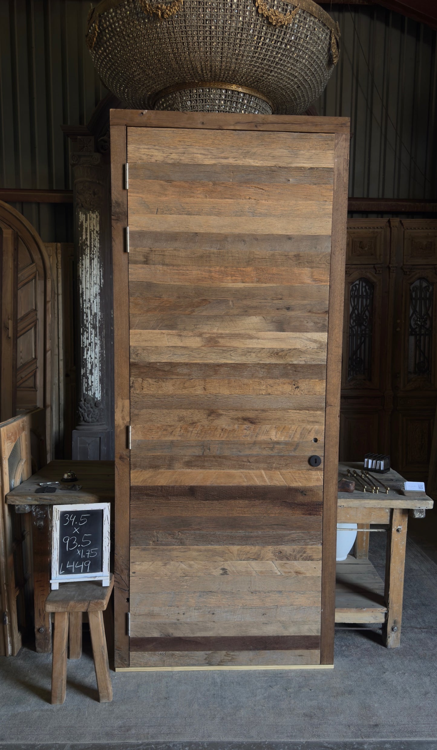 French Oak Plank Single Door - 34.5x93.5 - L449