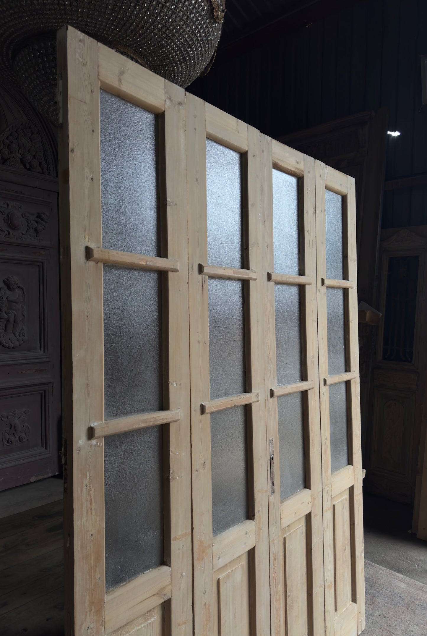 Antique Bi-Fold French Glass Doors - 66.75x92 - L135