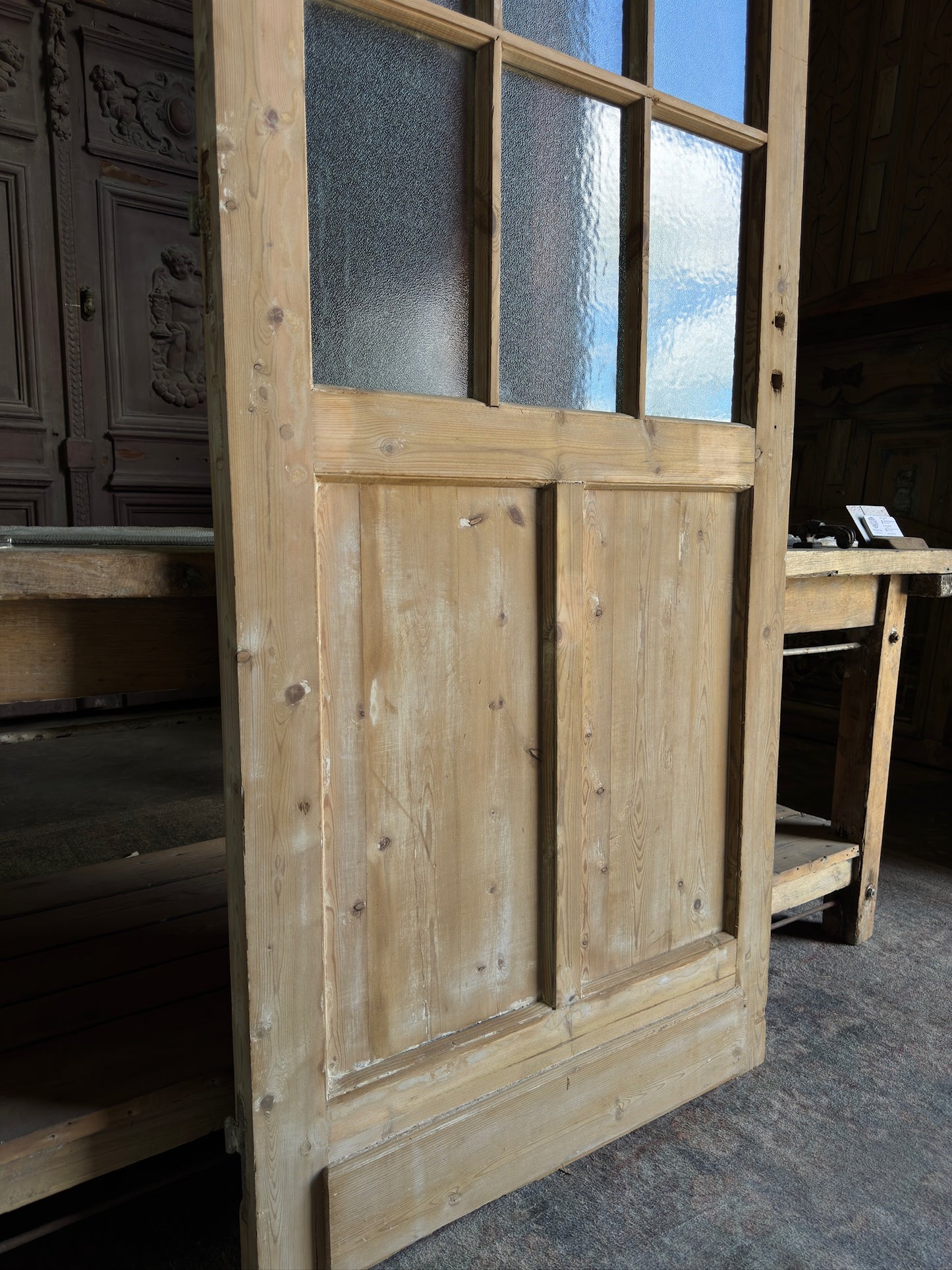 9 Light Single Antique Glass Door - 32x84.25 J129