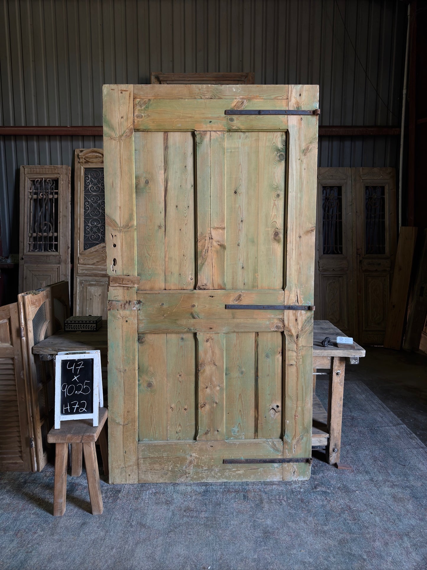 Large Carved Single Antique Door - 47x90.25 H72