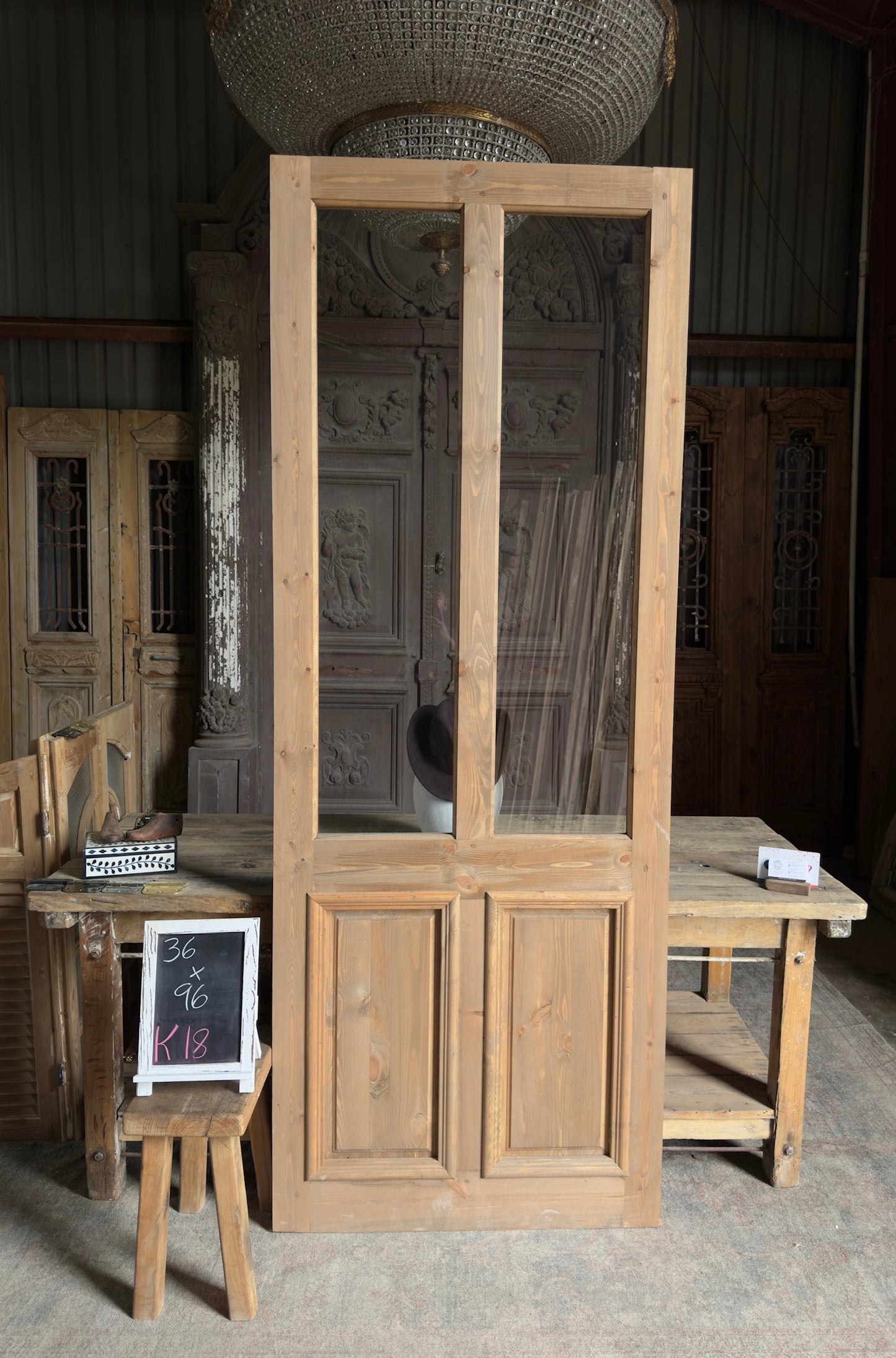 Handcrafted 2 Lite Single Glass Door - 36x96 K18