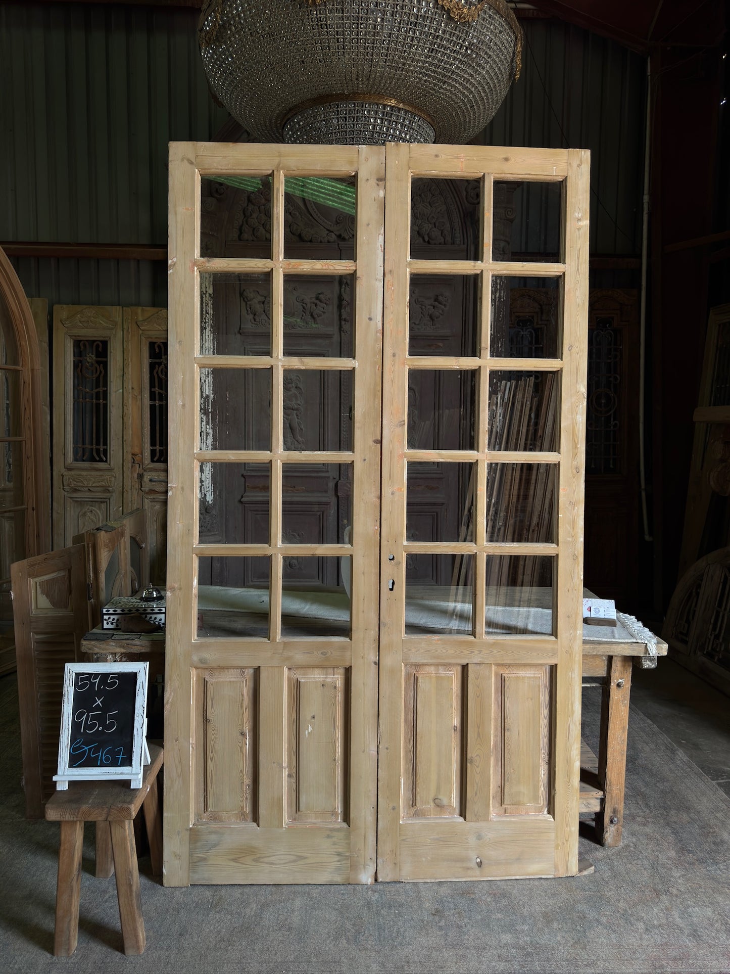 20 Lite Antique Glass French Doors - 54.5x95.5 J467