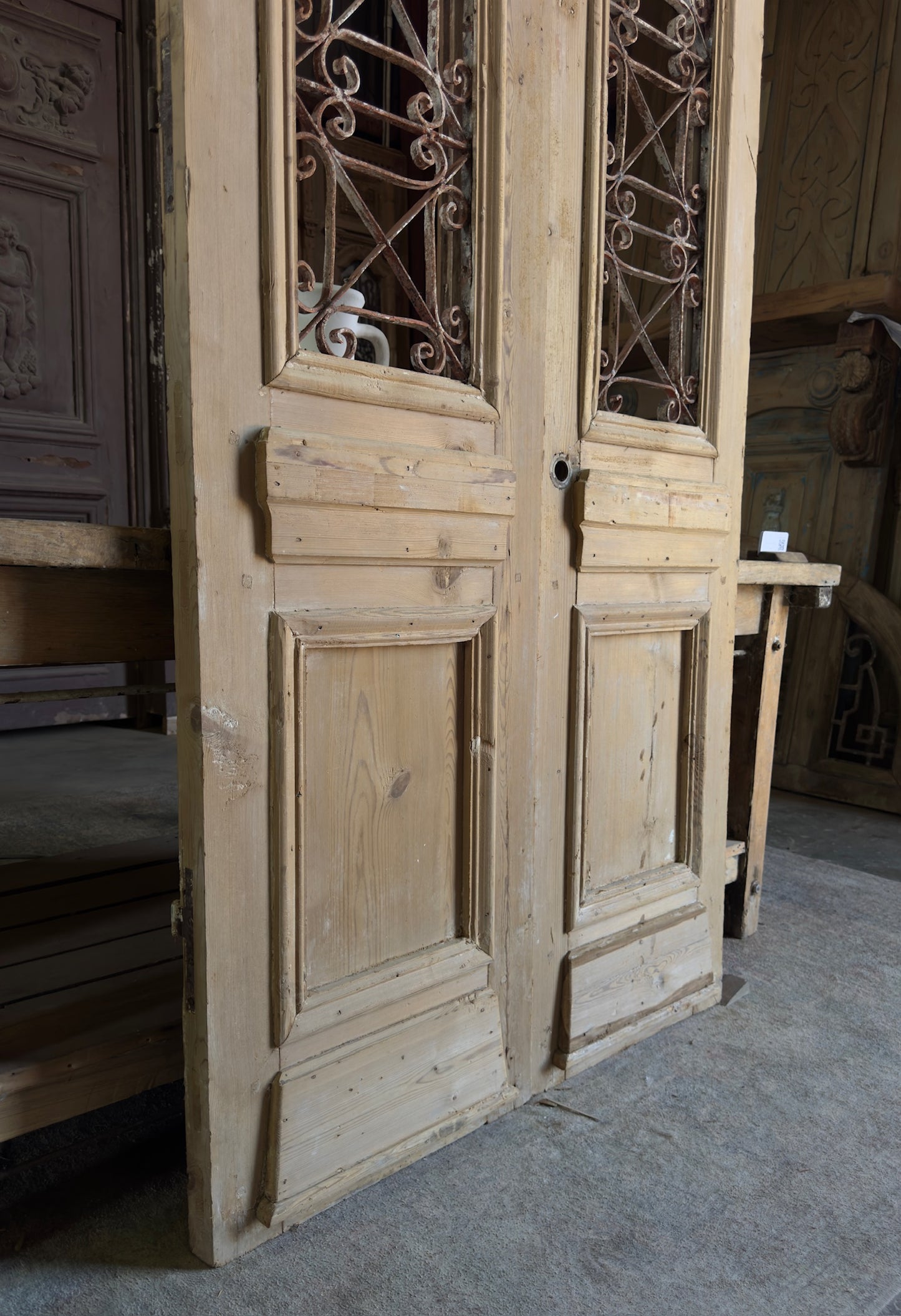 Stately Antique Iron French Doors - 39.5x90.25 K446