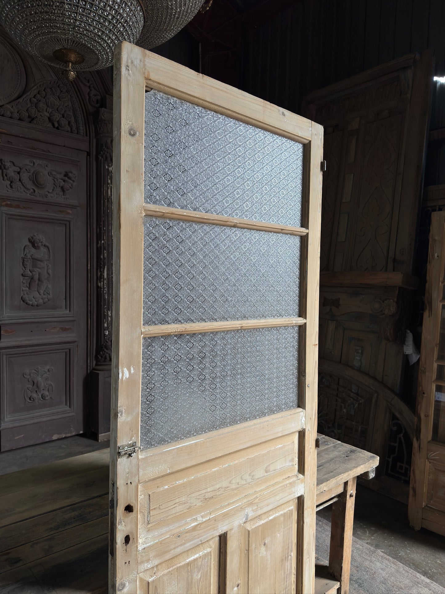 3 Lite Antique Glass Single Door - 32x85 K111