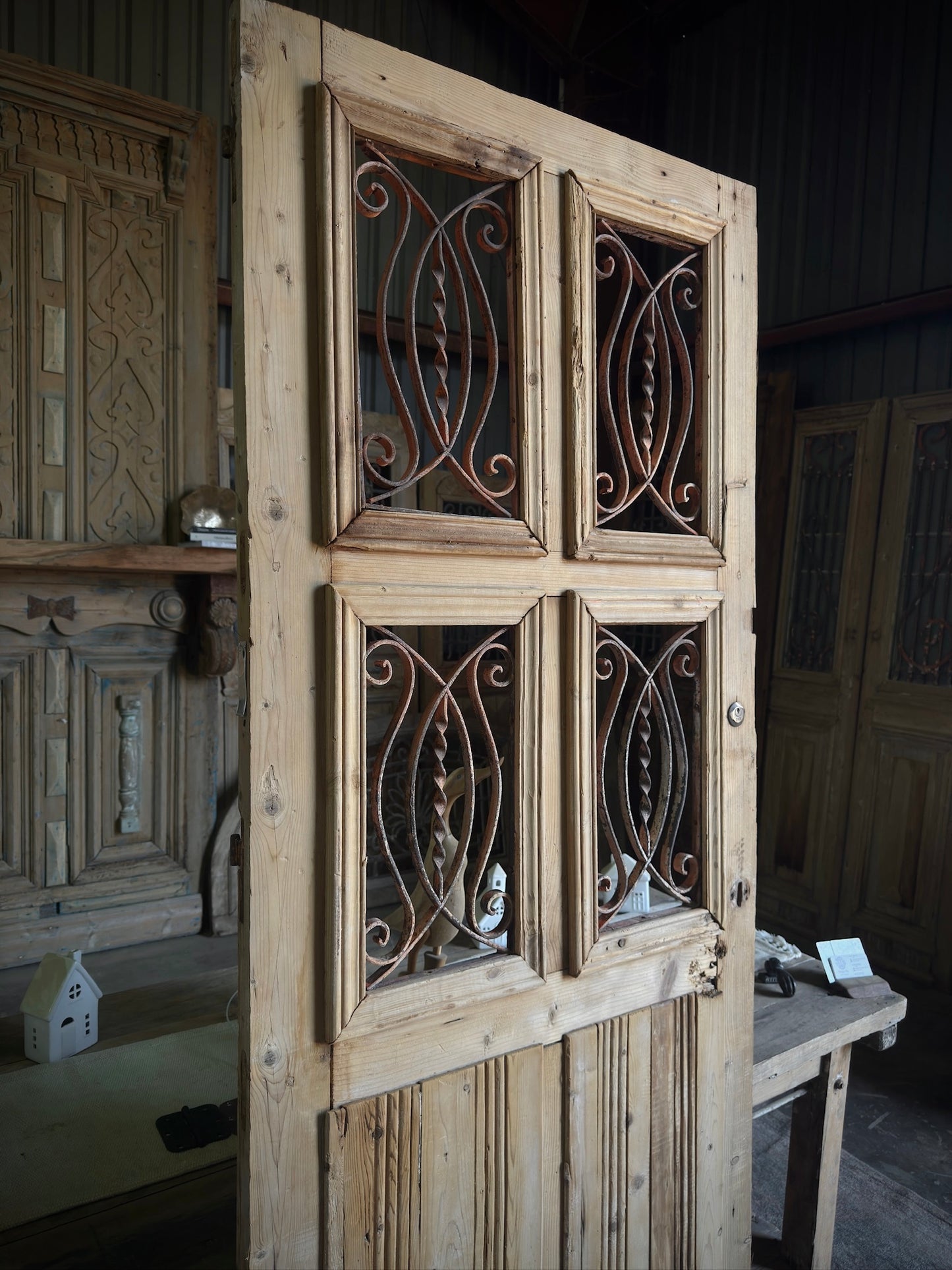 4 Light Antique French Iron Door - 33x87 E188