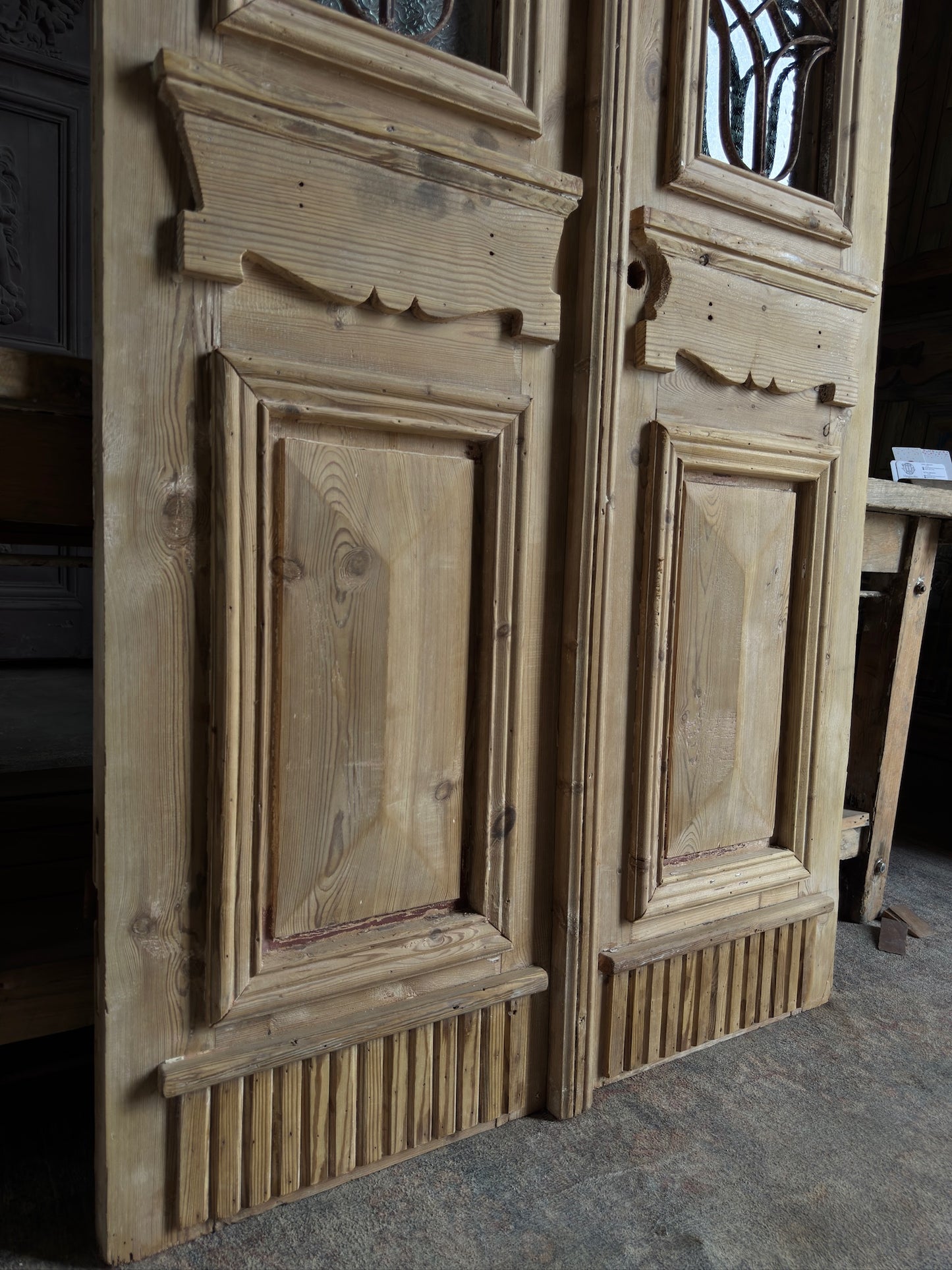 Stately Antique Iron French Double Doors - 40.25x85.25 J18